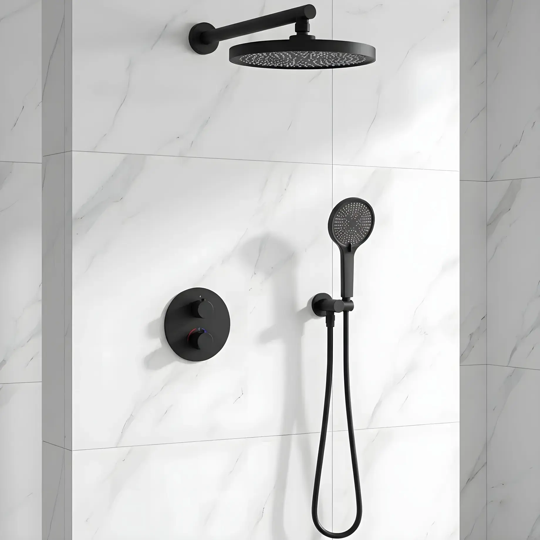 Комплект душової системи Flow Devit D117125011111MB Matt Black — вид спереду
