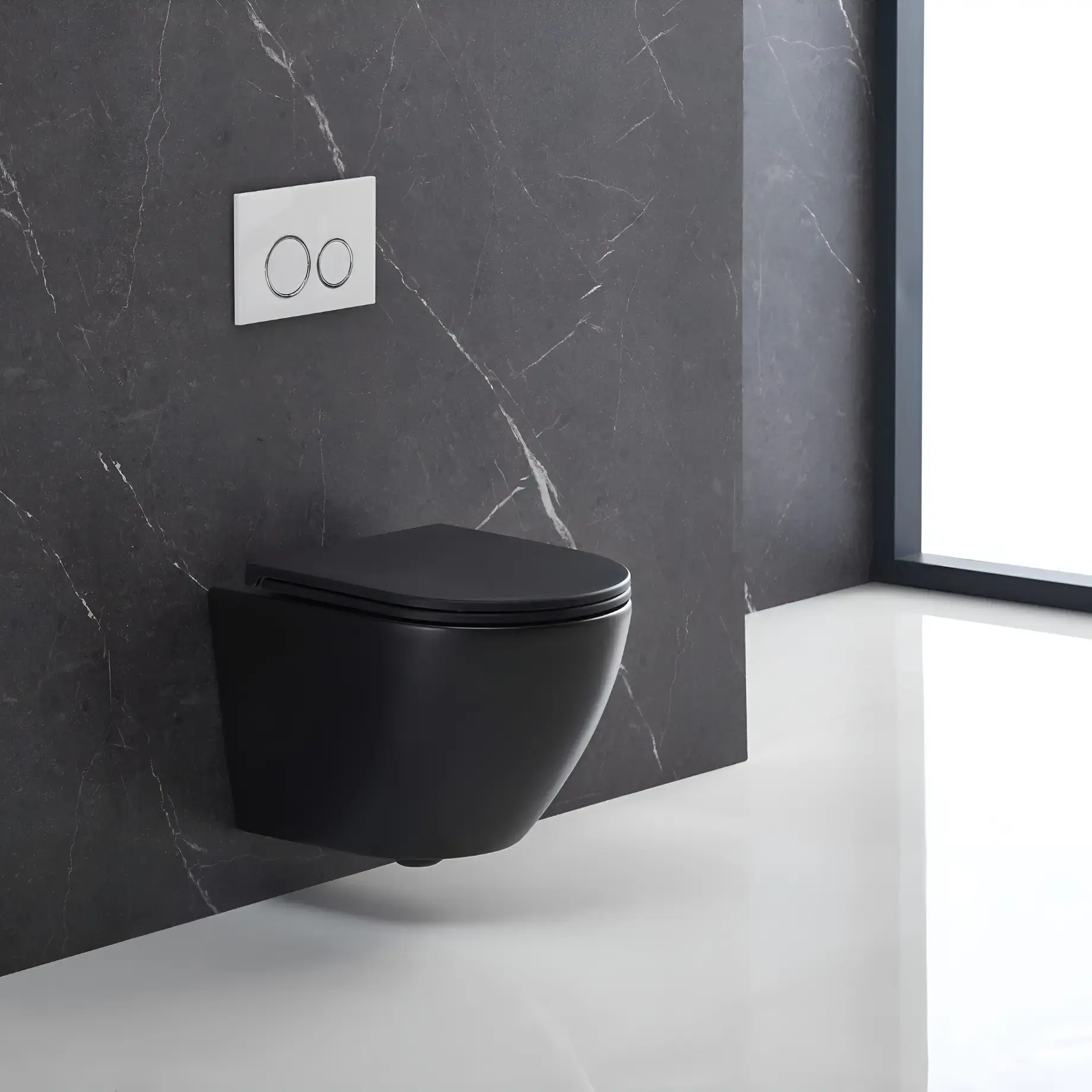 Унітаз підвісний Flow Виробник DFL0460111MB Black Matt 36.5 х 49.5 см — вид спереду