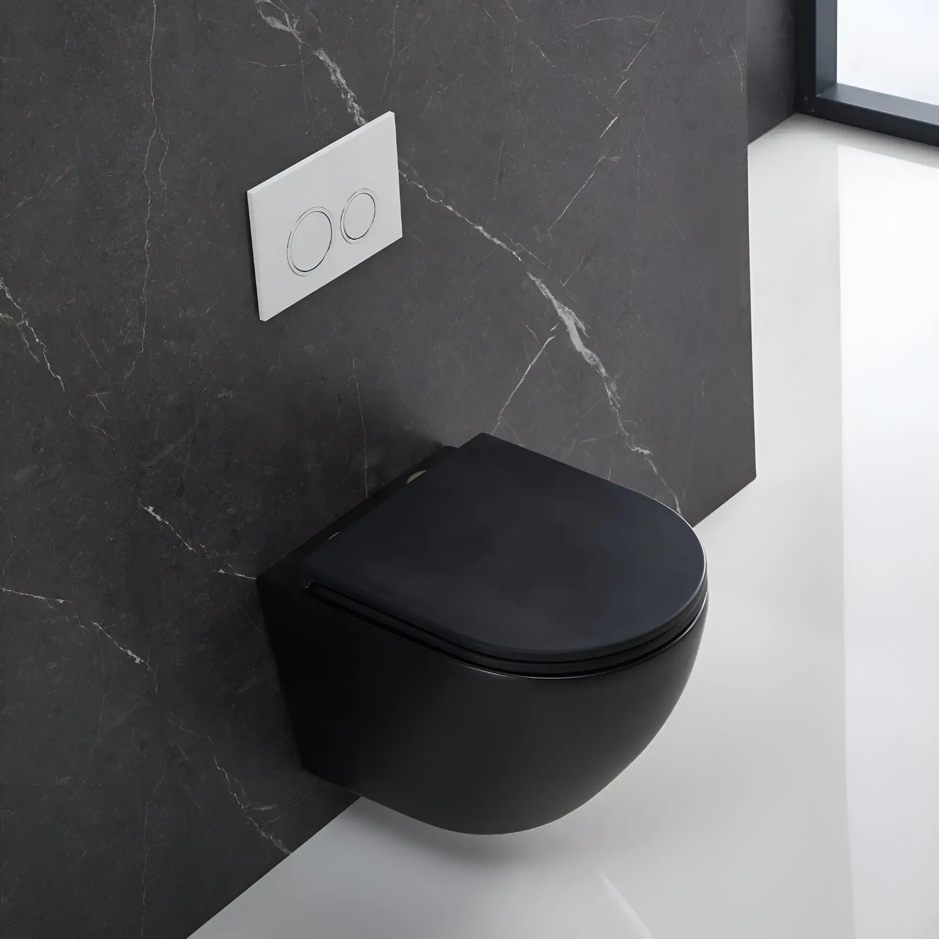 Унітаз підвісний Flow Виробник DFL0460111MB Black Matt 36.5 х 49.5 см — бічний ракурс