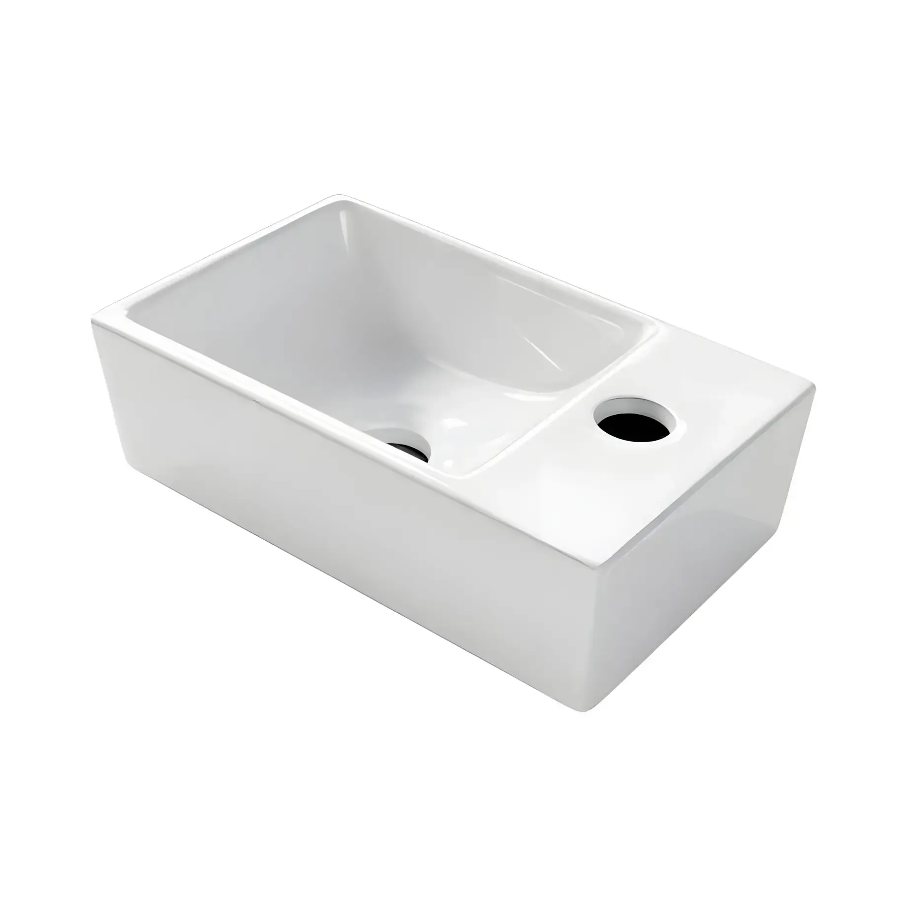 Умивальник Linea Devit 180300R Glossy White 18 х 30 см — вид на білому тлі