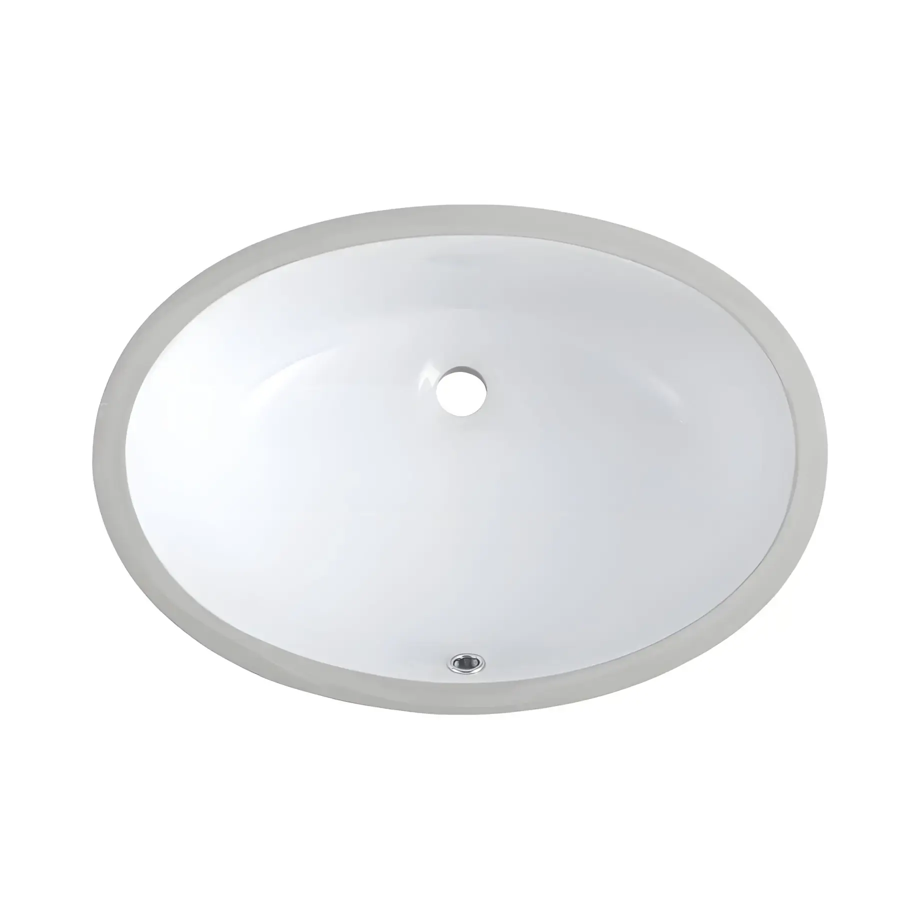 Умивальник Ovale Devit 1611137 Glossy White 55.5 х 42 см — вид на білому тлі