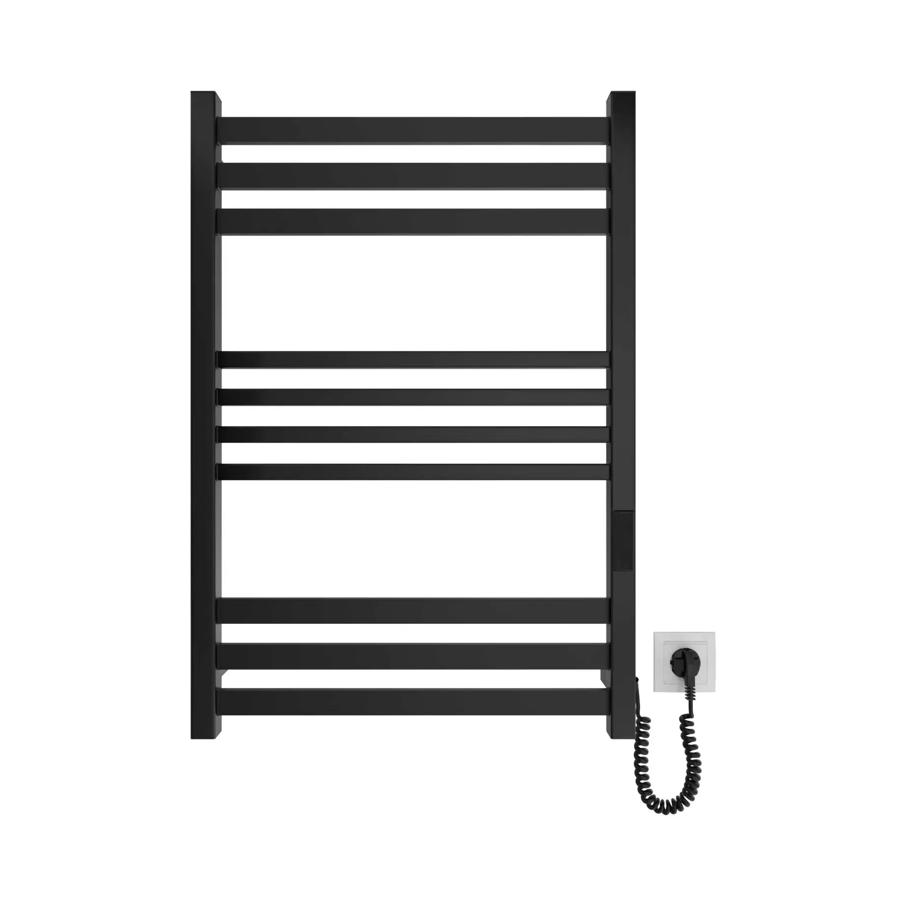 Сушка для рушників електрична Ancoro Devit DAN077053000B Matt Black 53 х 77 см — бічний ракурс