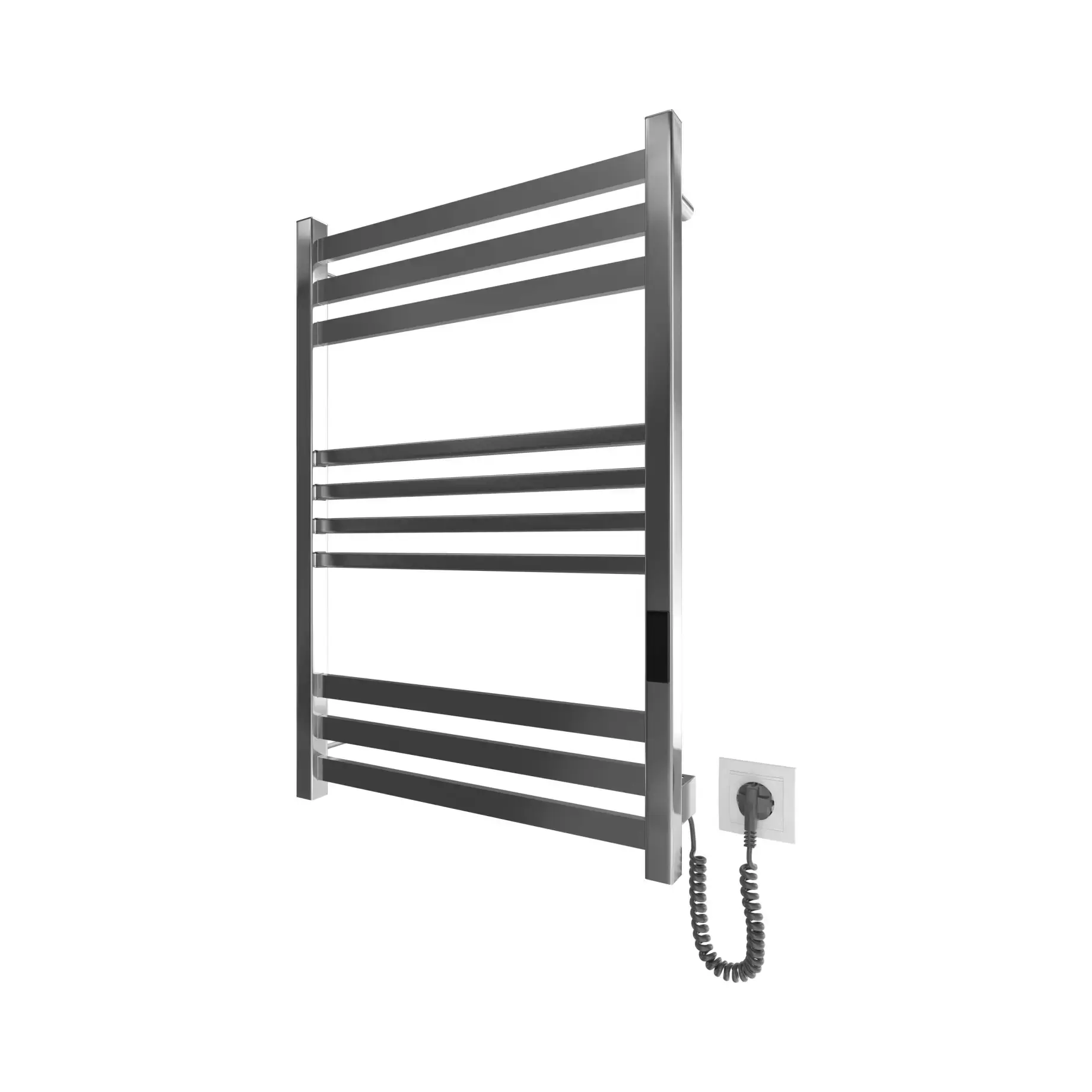 Сушка для рушників електрична Ancoro Devit DAN077053000S Satin Steel 53 х 77 см — вид на білому тлі