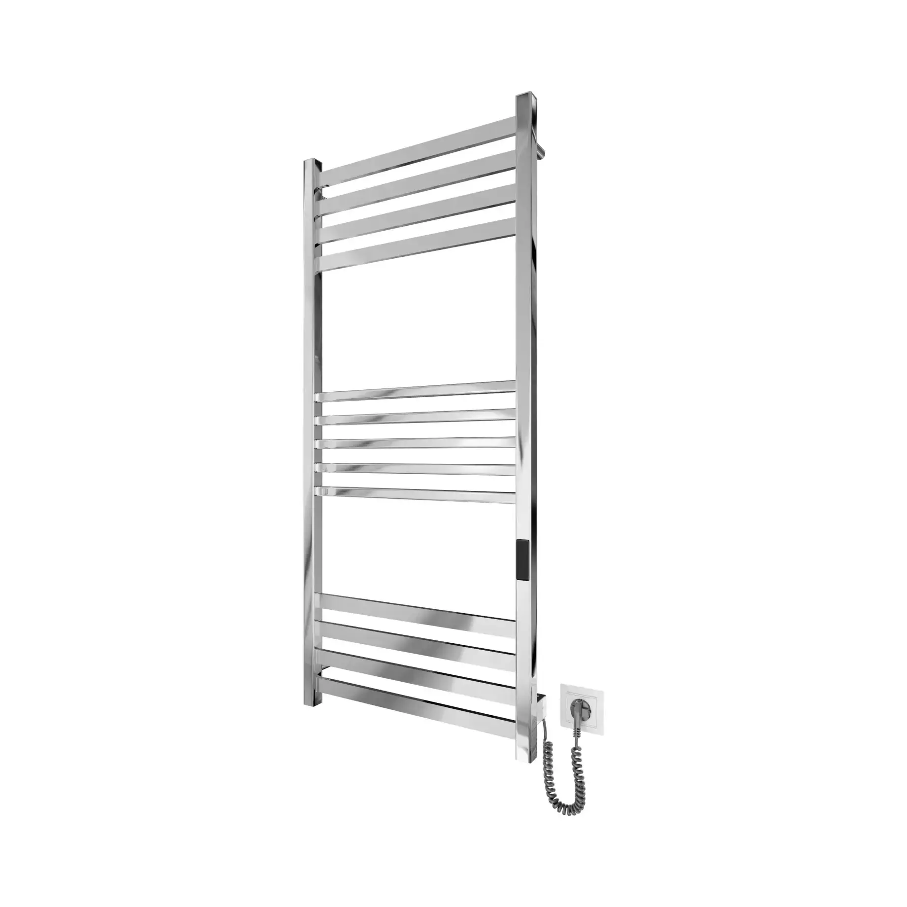 Сушка для рушників електрична Ancoro Devit DAN117053000C Polished Steel 53 х 117 см — вид на білому тлі