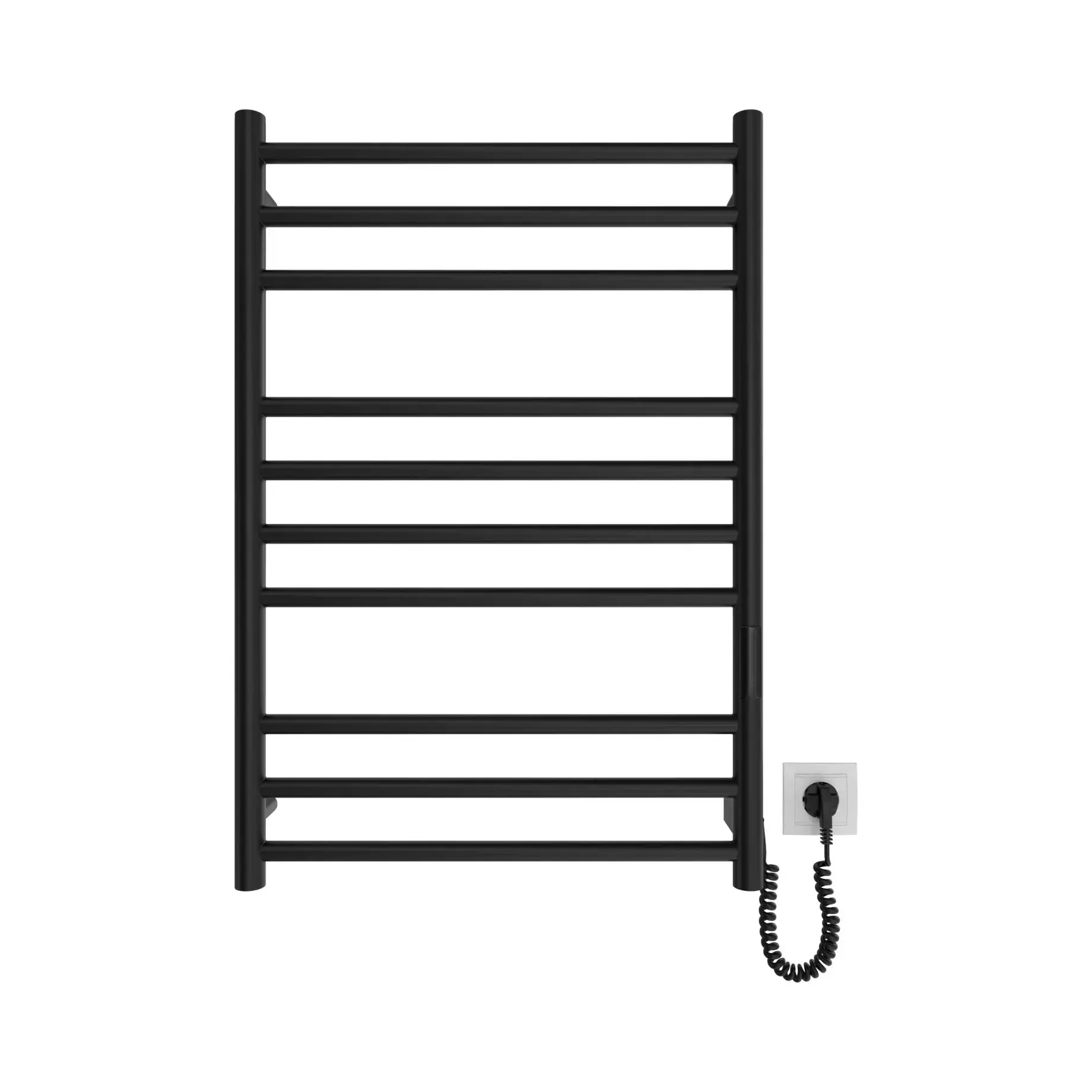 Сушка для рушників електрична Primo Виробник DPR077053000B Matt Black 53 х 77 см — бічний ракурс