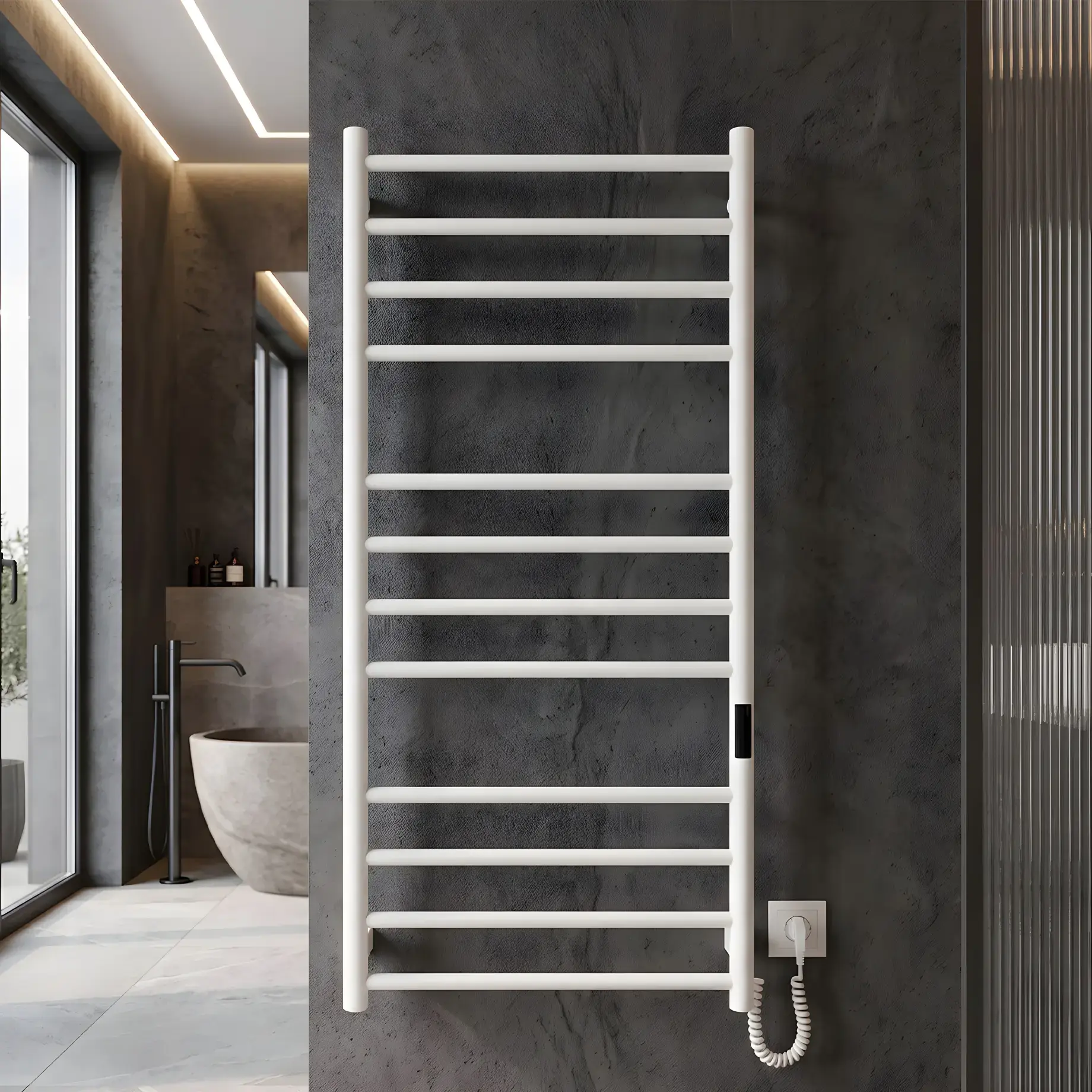 Сушка для рушників електрична Primo Виробник DPR117053000W White Matt 53 х 117 см — вид спереду