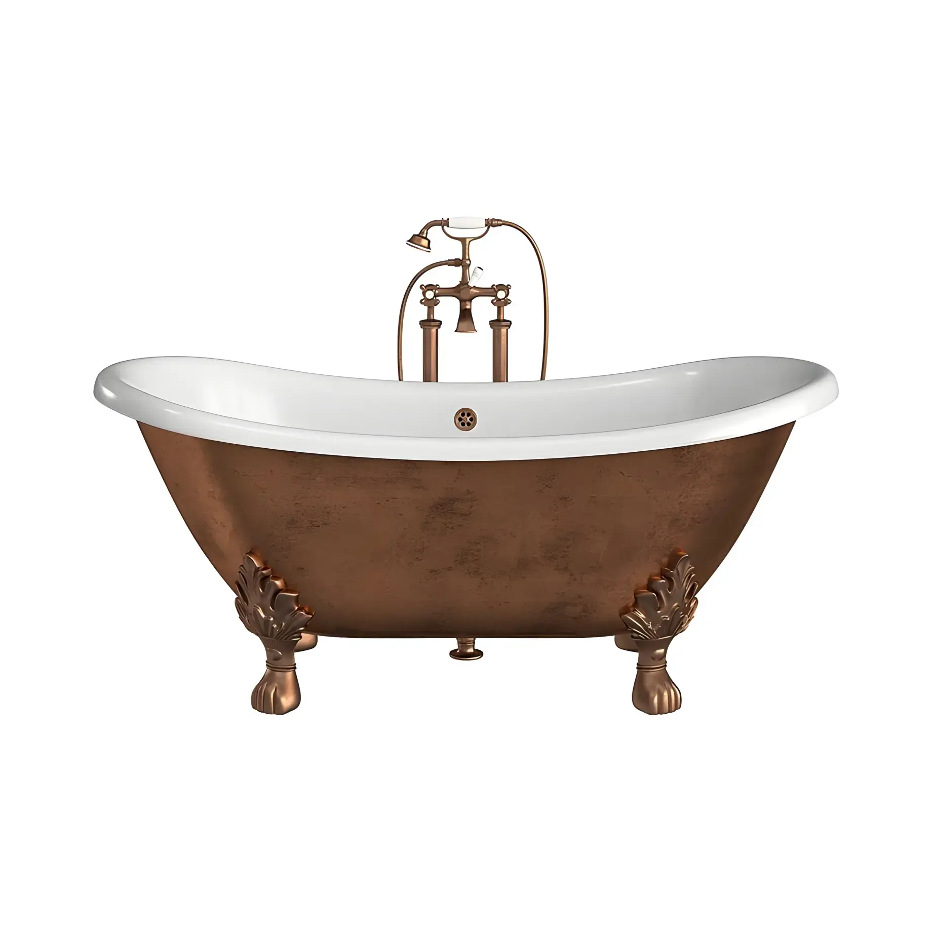 Ванна Chérie Copper Effect Devon&Devon CHÉRIE COPPER Copper 168.5 x 76 см — вид на білому тлі