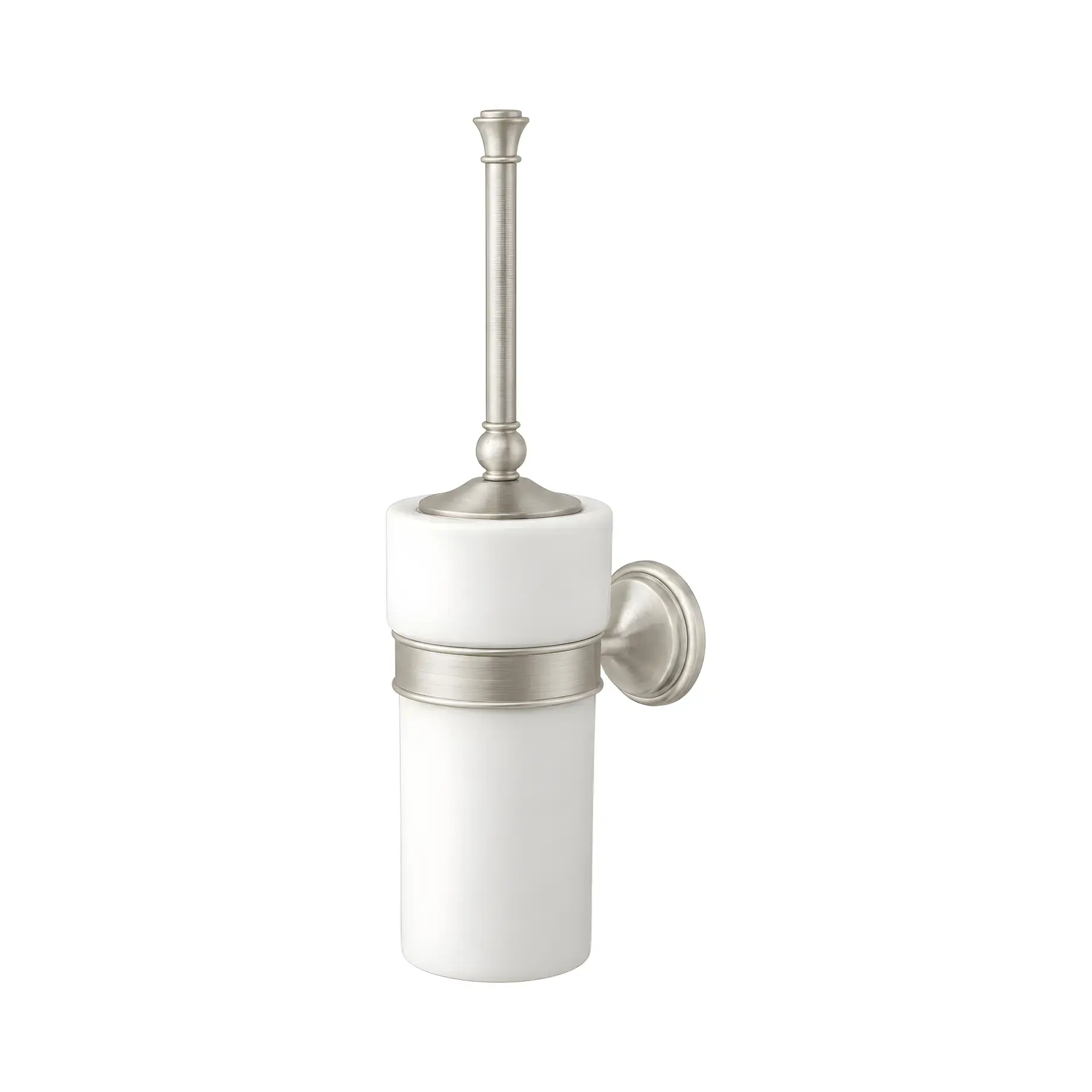 Щітка для унітазу Kalos Devon&Devon KLS120NKSA Satin Nickel — вид на білому тлі
