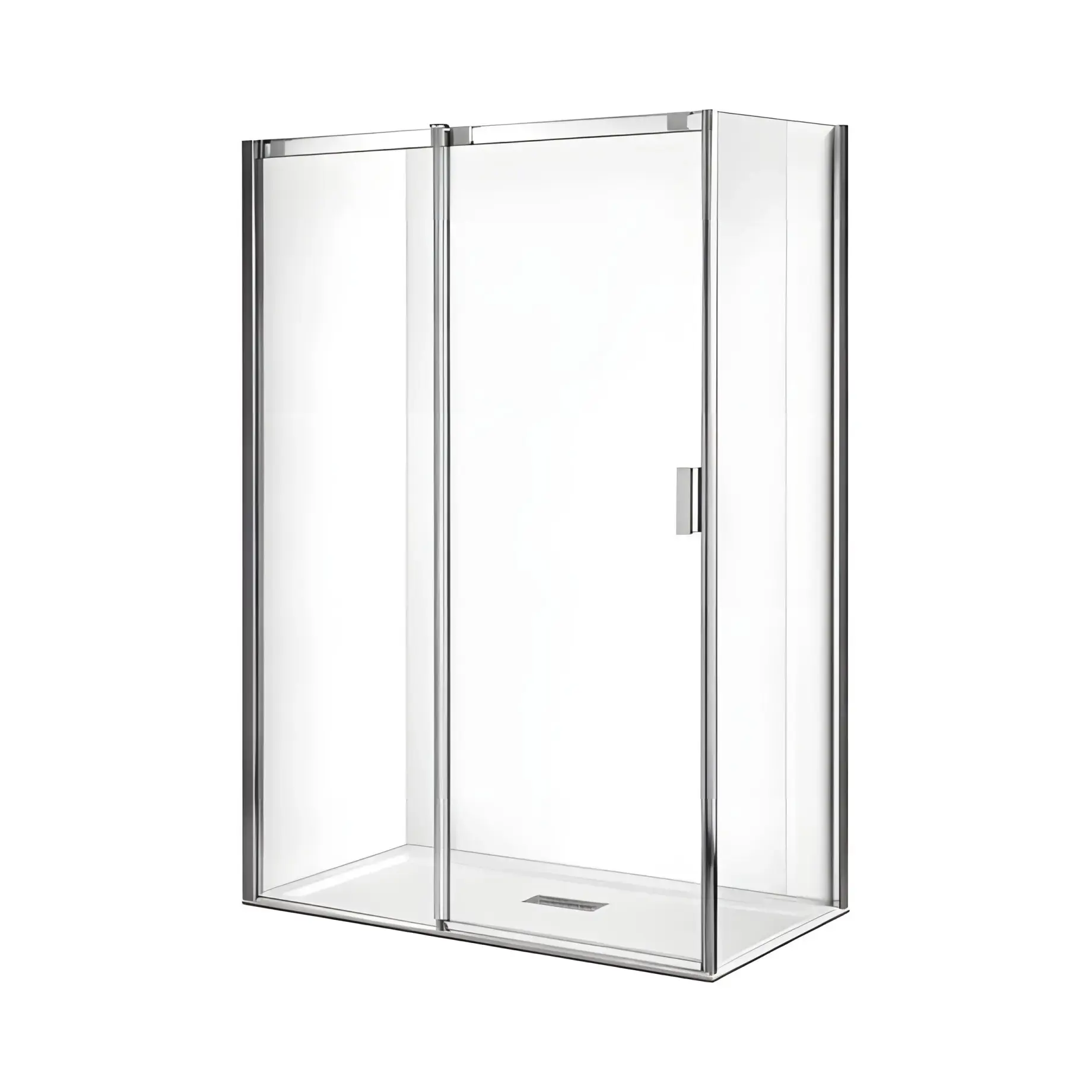 Душова кабіна Acqua Duka QTW2LBM1200 + QW2RBM900 Хром 120 х 90 см — вид на білому тлі