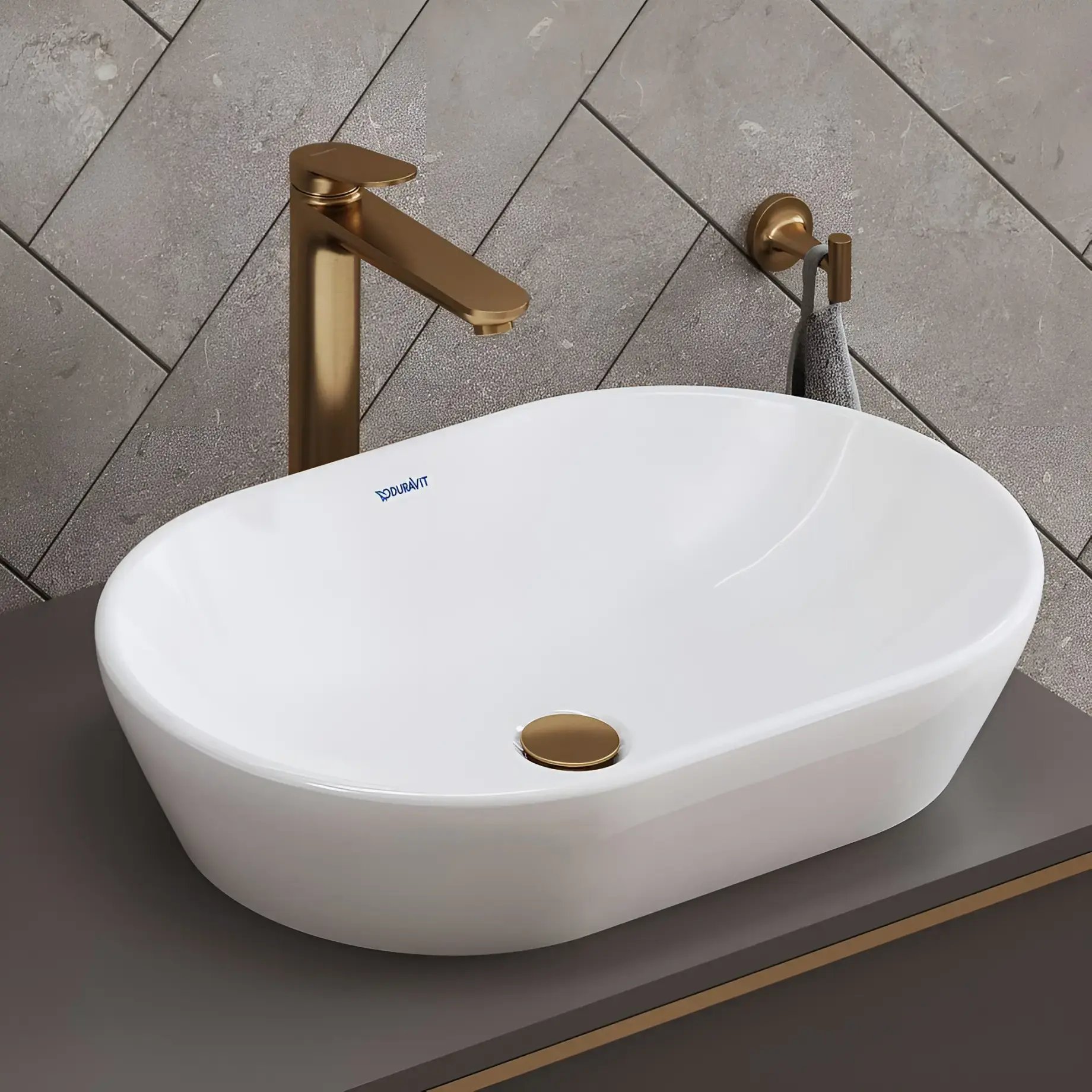Гачок Starck T Виробник 0099290400 Brushed Bronze — бічний ракурс