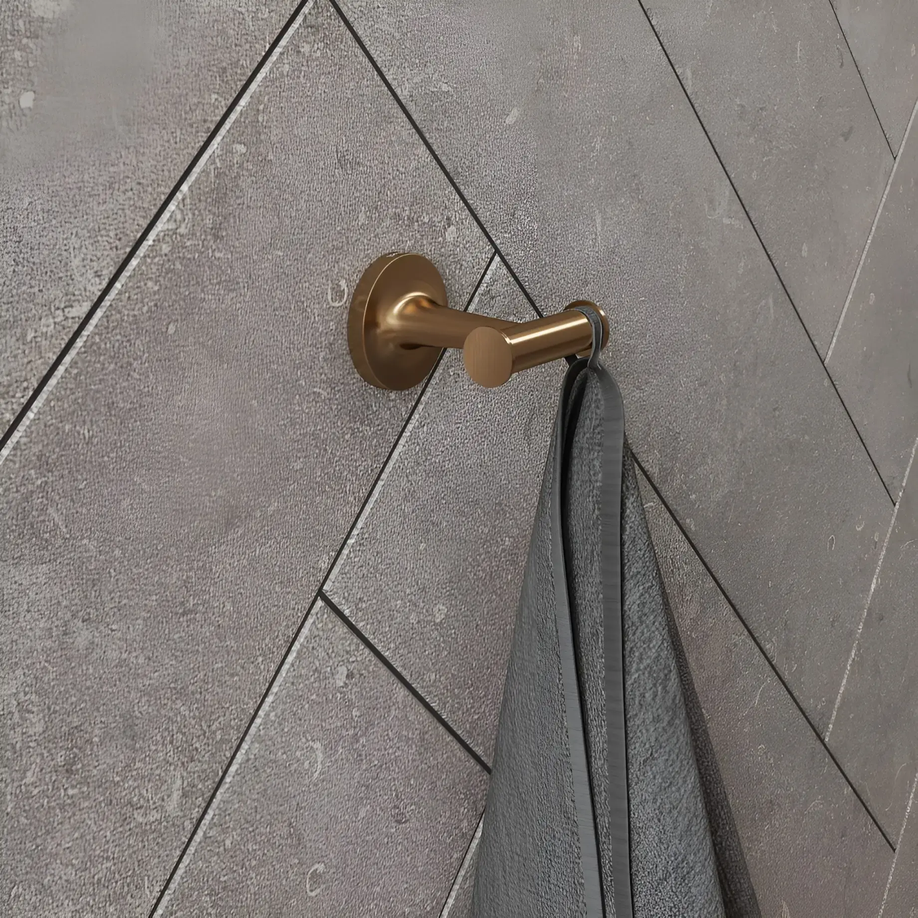 Гачок подвійний Starck T Виробник 0099300400 Brushed Bronze — бічний ракурс