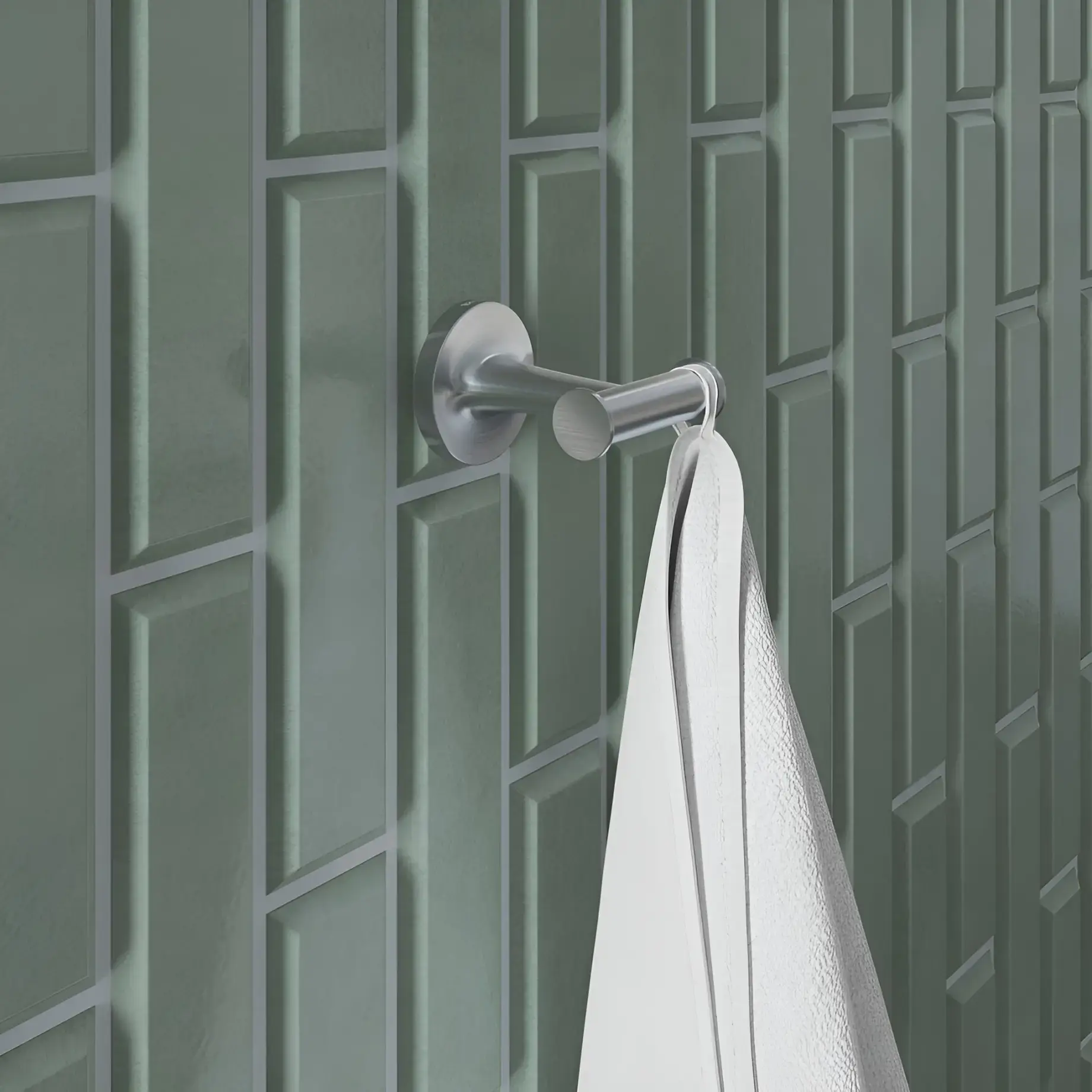 Гачок подвійний Starck T Виробник 0099307000 Stainless Steel Brushed — бічний ракурс