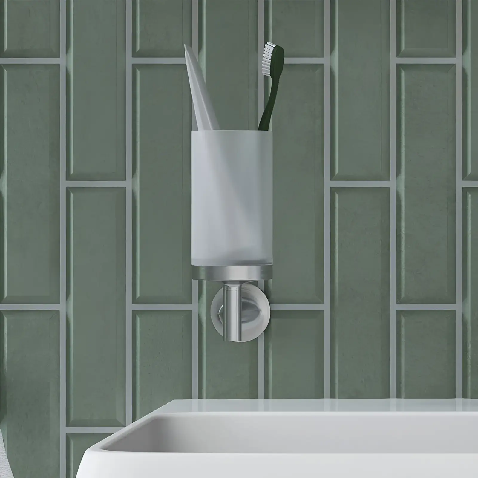 Склянка для зубних щіток Starck T Duravit 0099317000 Stainless Steel Brushed — вид спереду