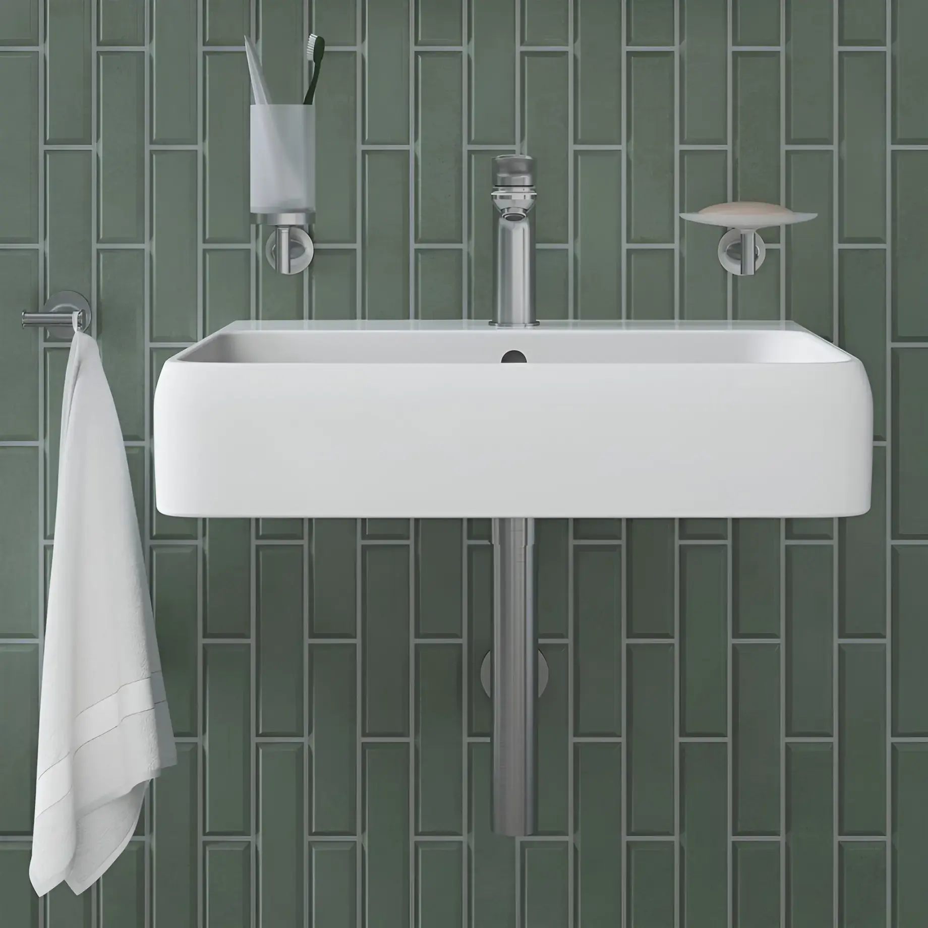 Склянка для зубних щіток Starck T Duravit 0099317000 Stainless Steel Brushed — вид згори