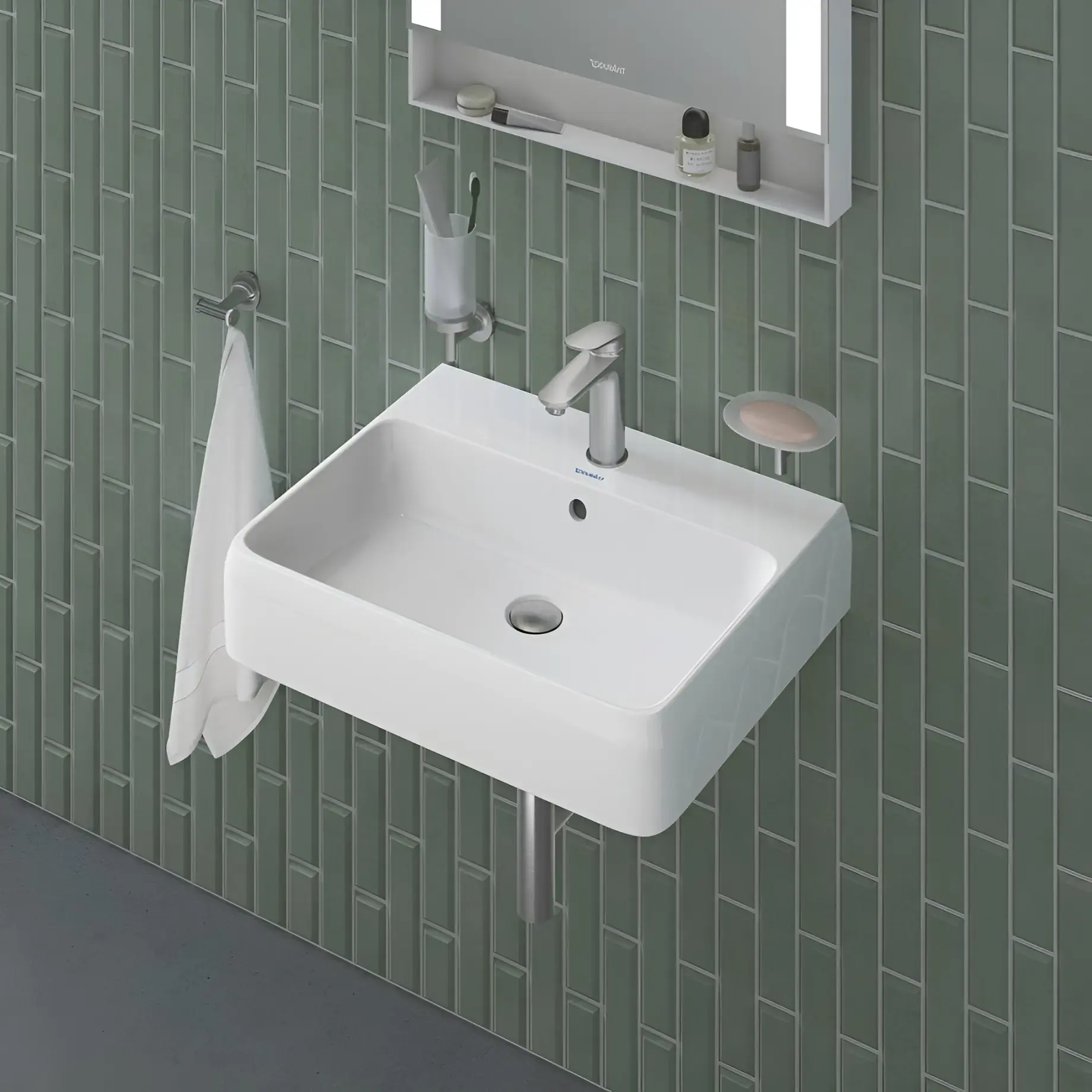Мильниця підвісна Starck T Виробник 0099337000 Stainless Steel Brushed — вид згори