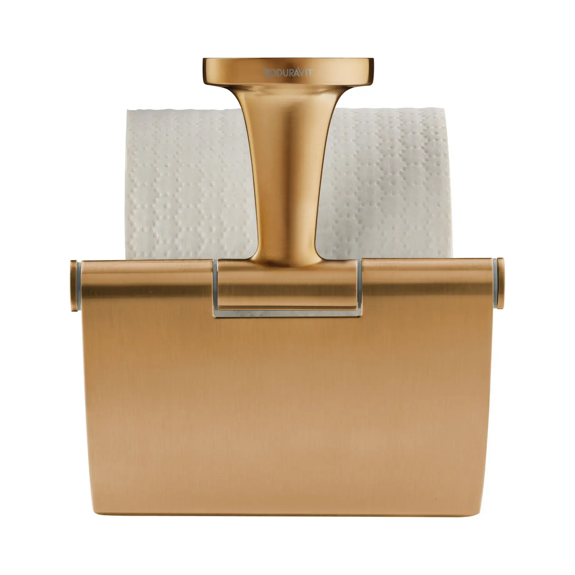 Тримач туалетного паперу з кришкою Starck T Duravit 0099400400 Brushed Bronze — вид спереду