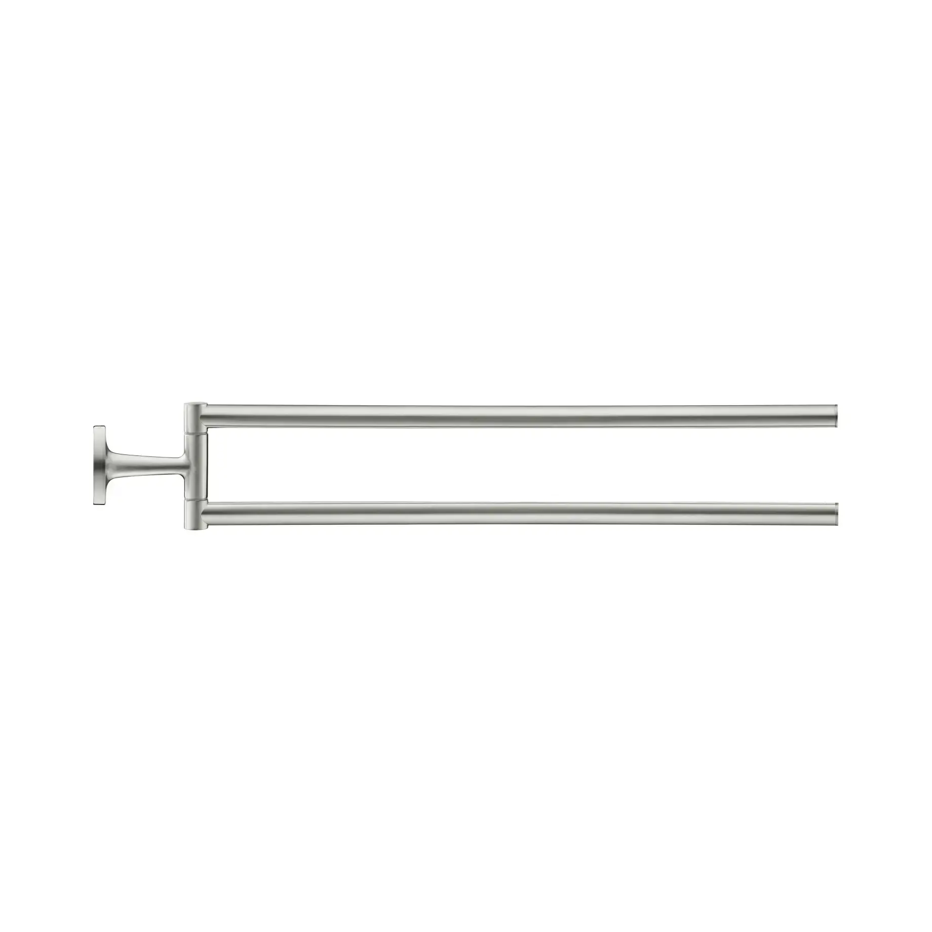 Тримач для рушників подвійний Starck T Duravit 0099417000 Stainless Steel Brushed — вид на білому тлі