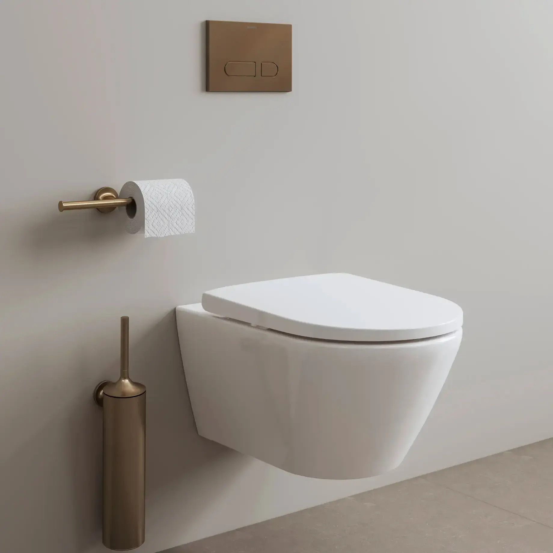 Йоржик підвісний Starck T Duravit 0099460400 Brushed Bronze — бічний ракурс