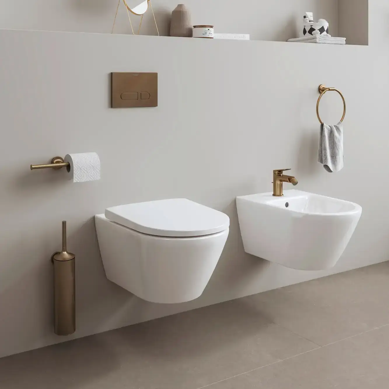Йоржик підвісний Starck T Duravit 0099460400 Brushed Bronze — вид згори