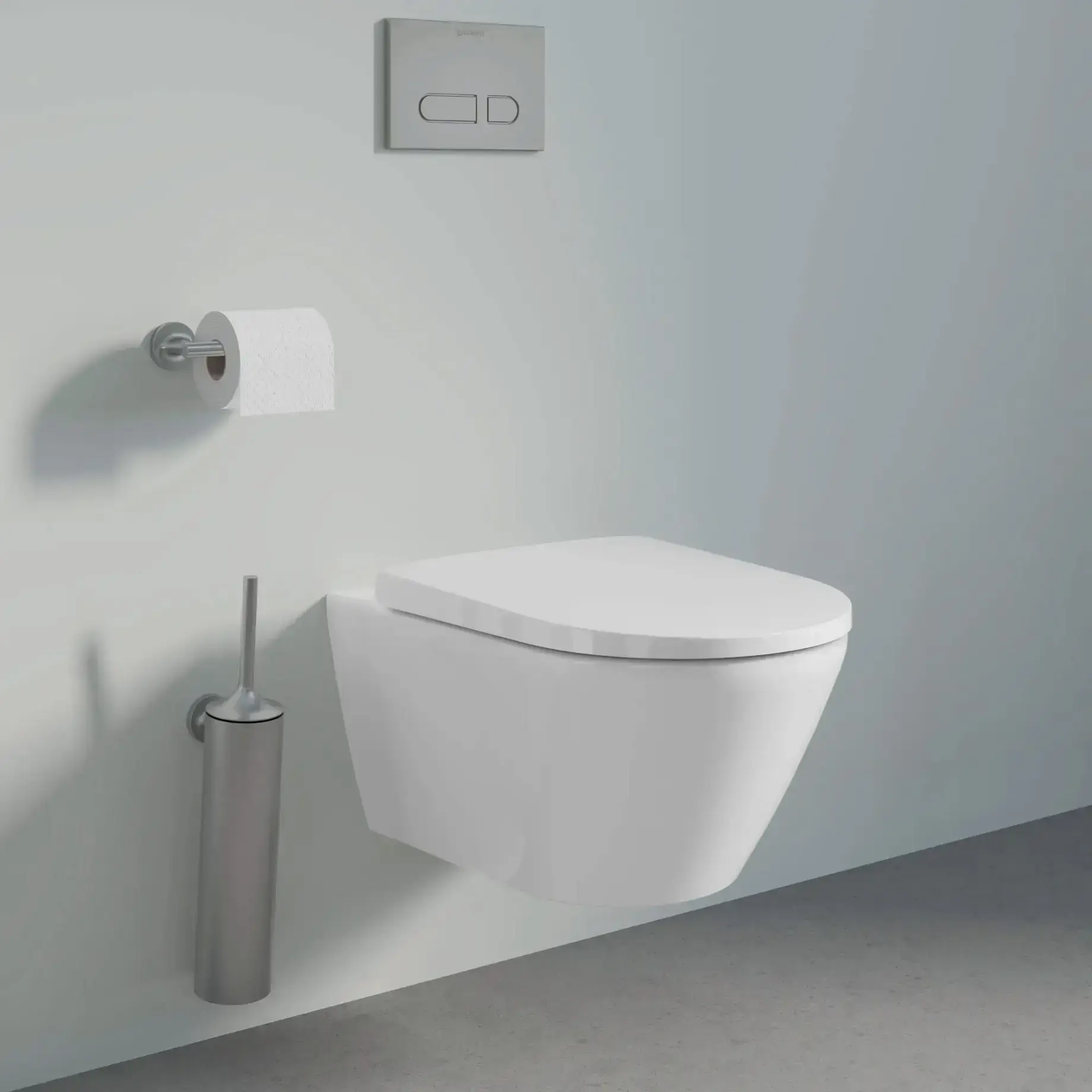 Йоржик підвісний Starck T Duravit 0099467000 Stainless Steel Brushed — бічний ракурс