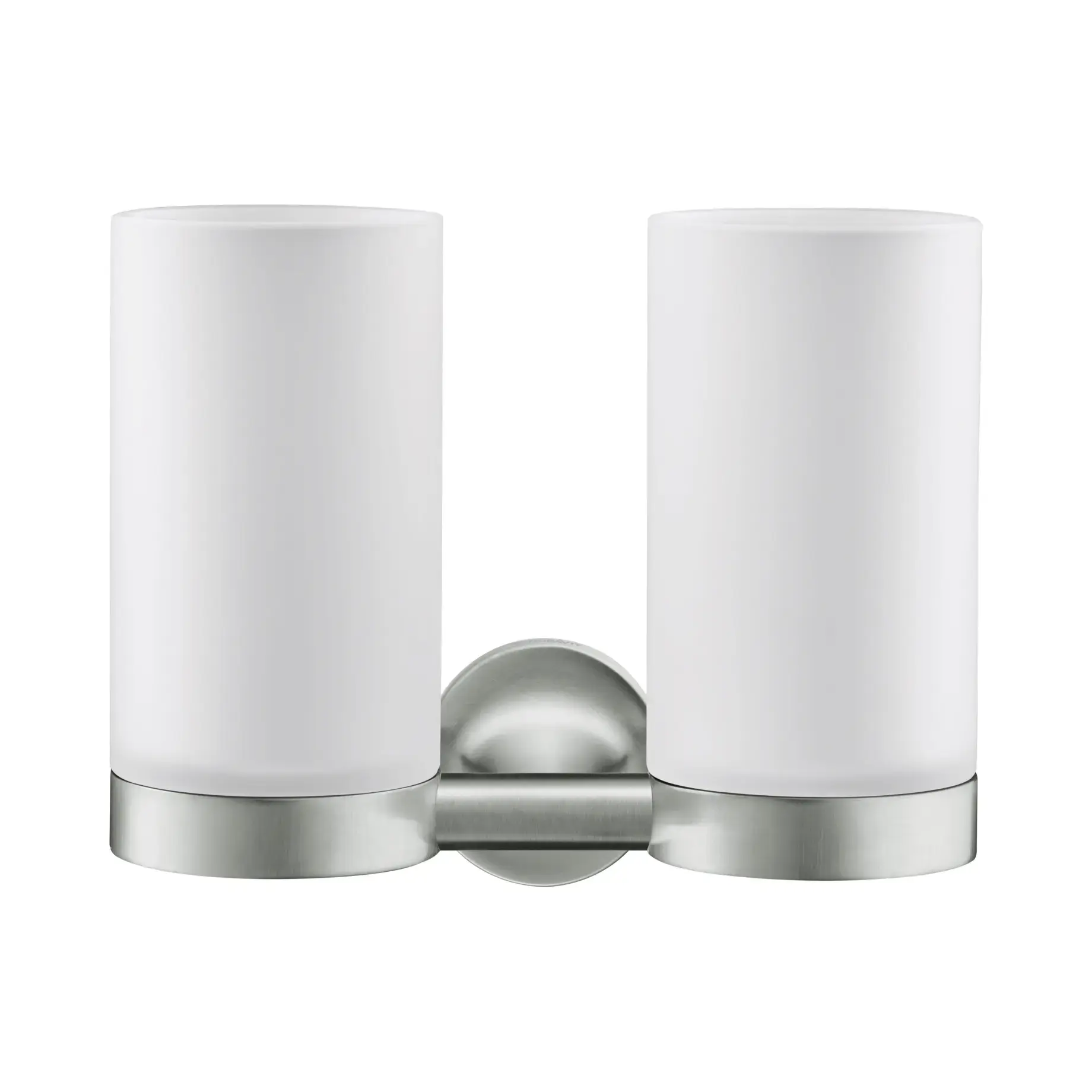 Склянка для зубних щіток подвійна Starck T Duravit 0099487000 Stainless Steel Brushed — вид на білому тлі