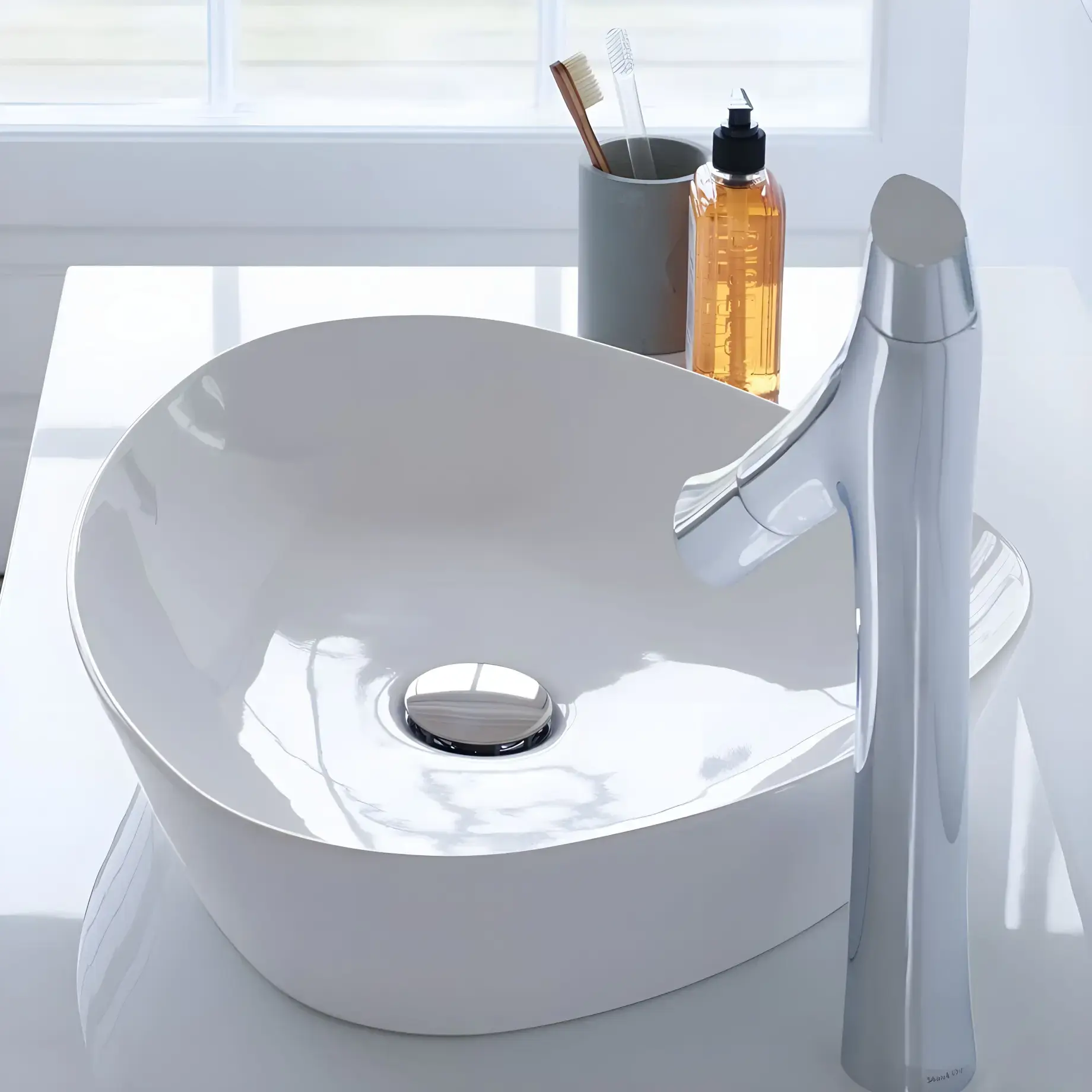 Умивальник Cape Cod Duravit 2339500000 Alpine White — вид згори