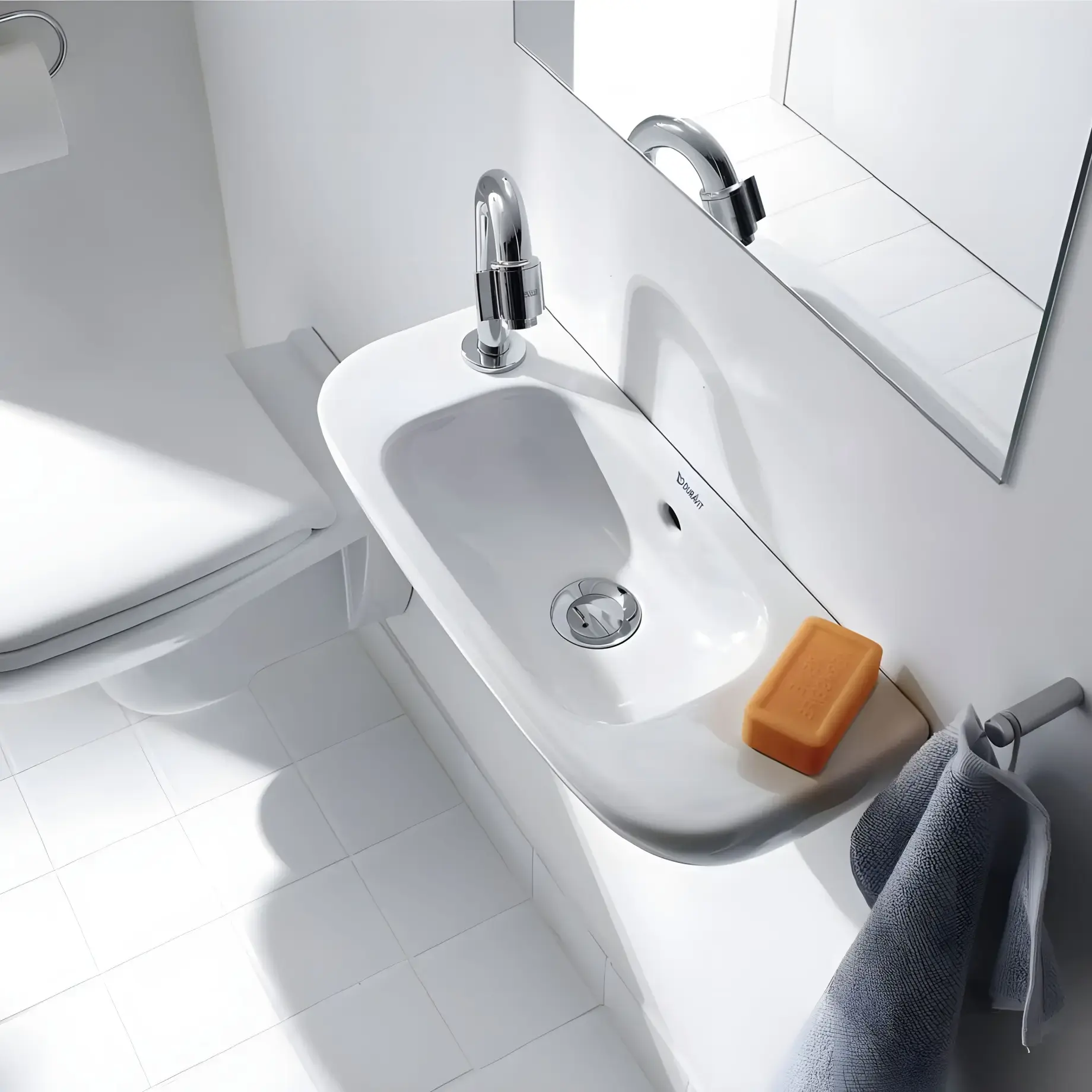 Умивальник D-Code Duravit 07065000092 — бічний ракурс