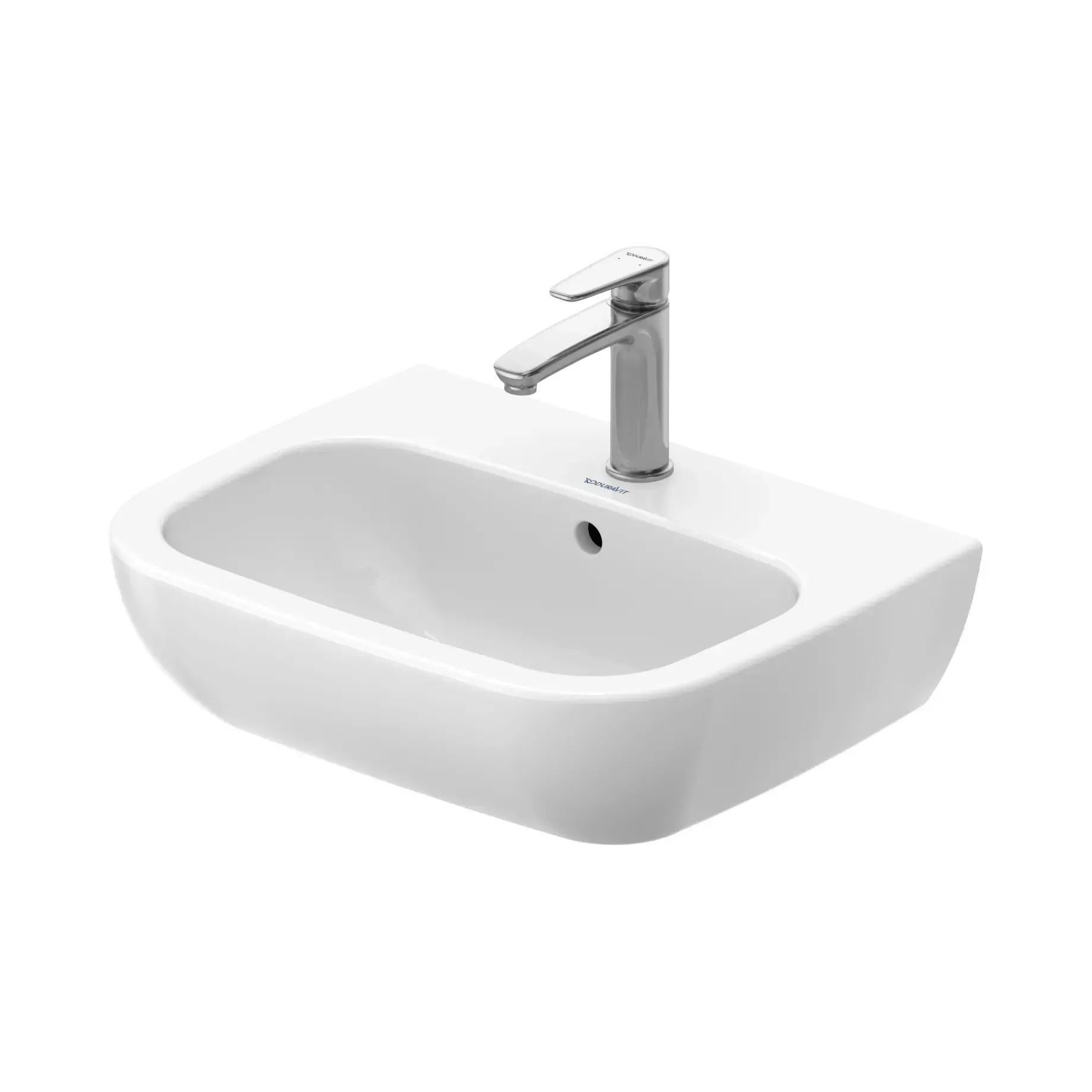 Умивальник D-Code Duravit 23105500002 Alpine White 55 х 43 см — вид на білому тлі
