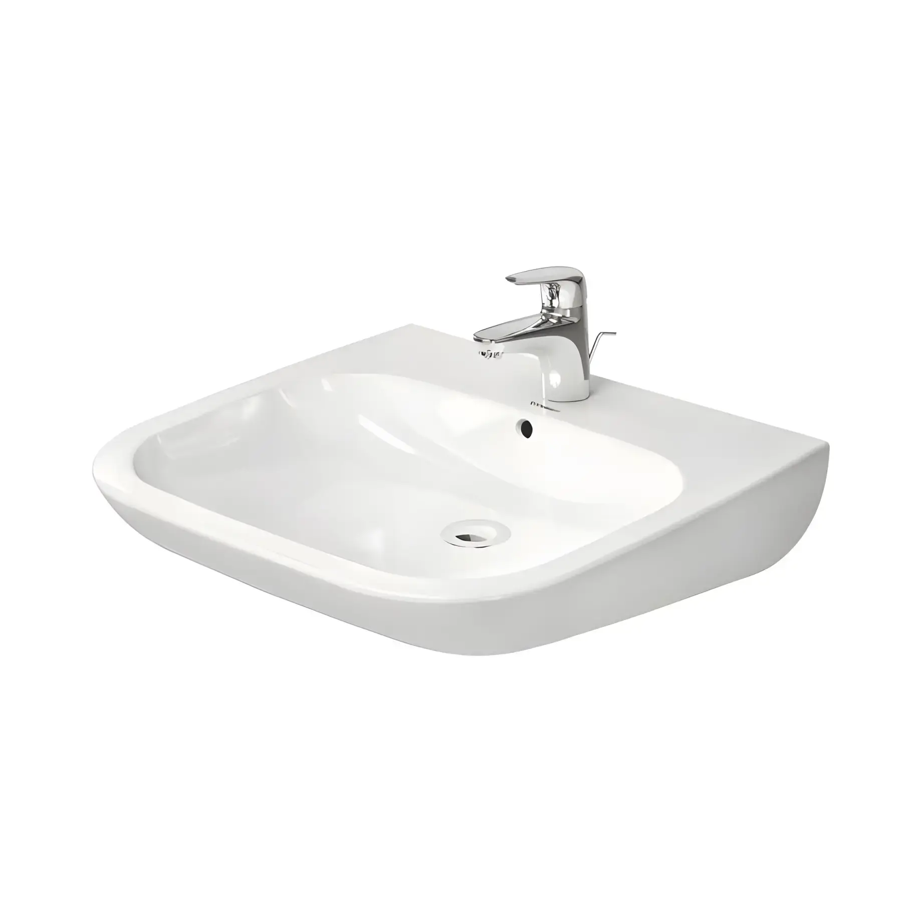 Умивальник D-Code Vital Duravit 23126000002 Alpine White 60 х 55.5 см — вид на білому тлі