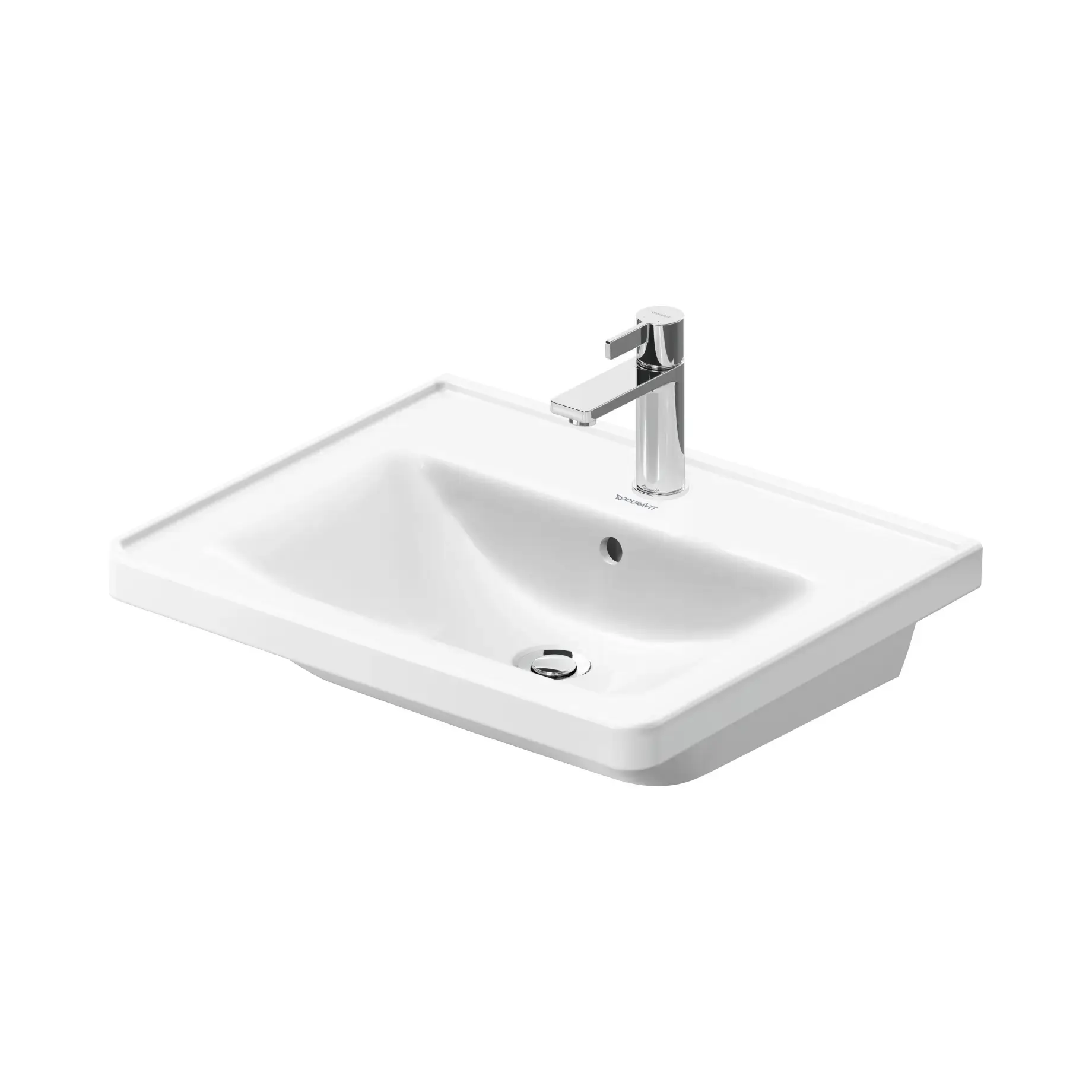 Умивальник D-Neo Duravit 2367600000 Alpine White 60 х 48 см — вид на білому тлі