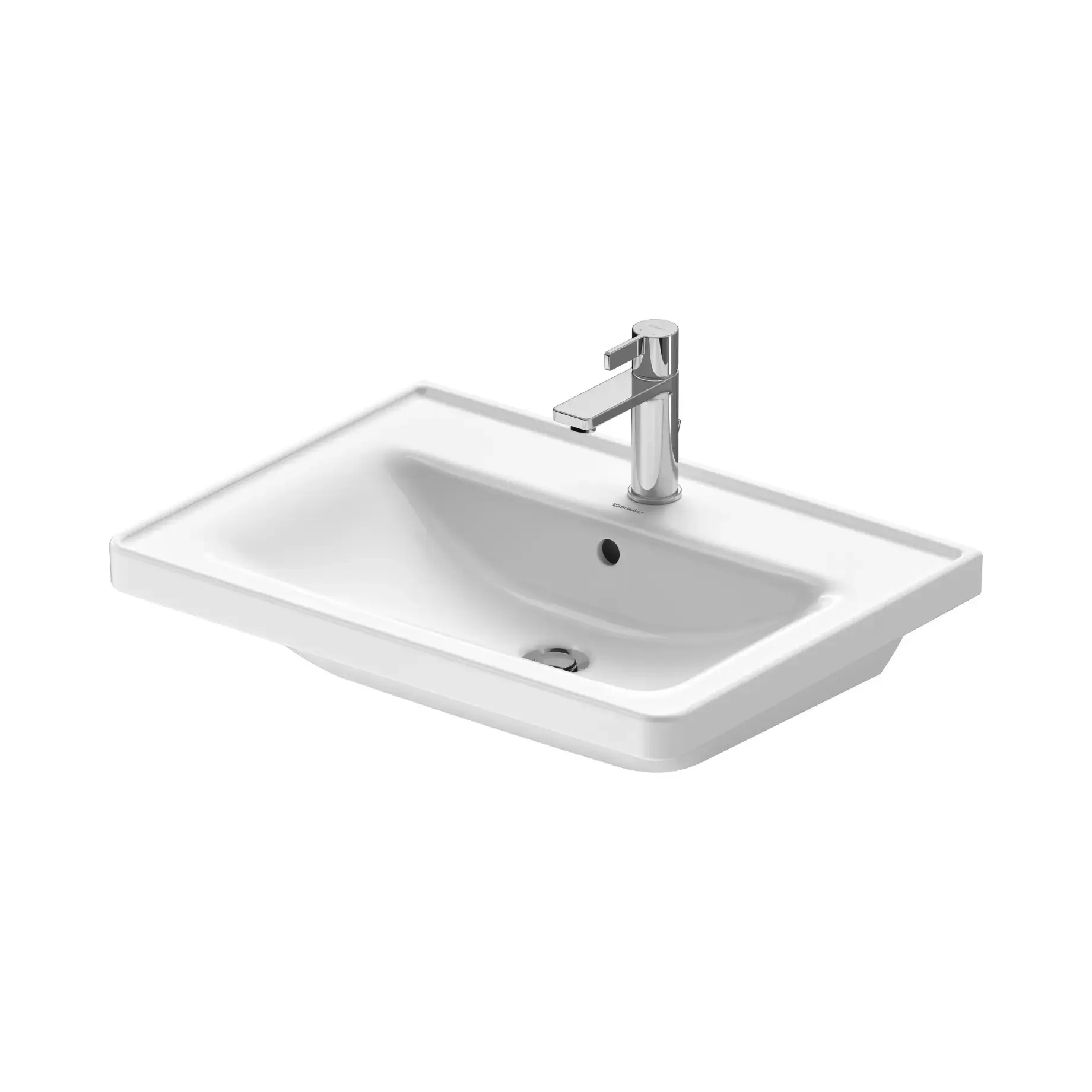 Умивальник D-Neo Duravit 2367650000 Alpine White 65 х 48 см — вид на білому тлі