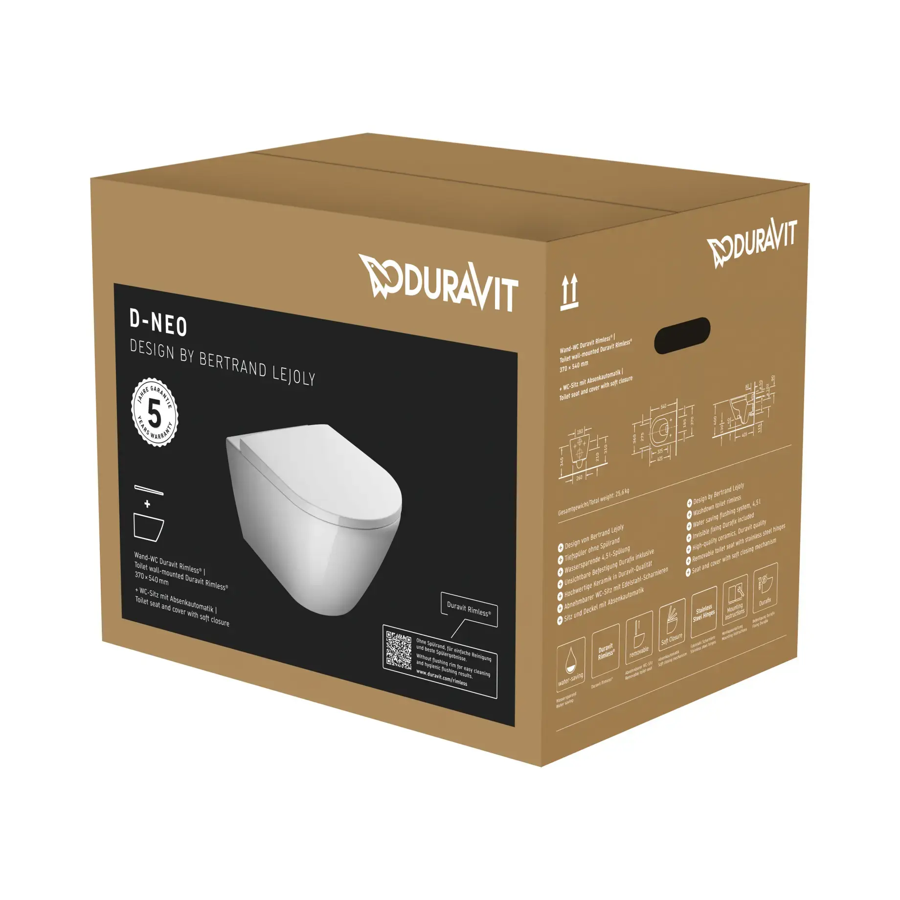 Унитаз подвесной D-Neo Duravit 45770900A1 — вид сзади