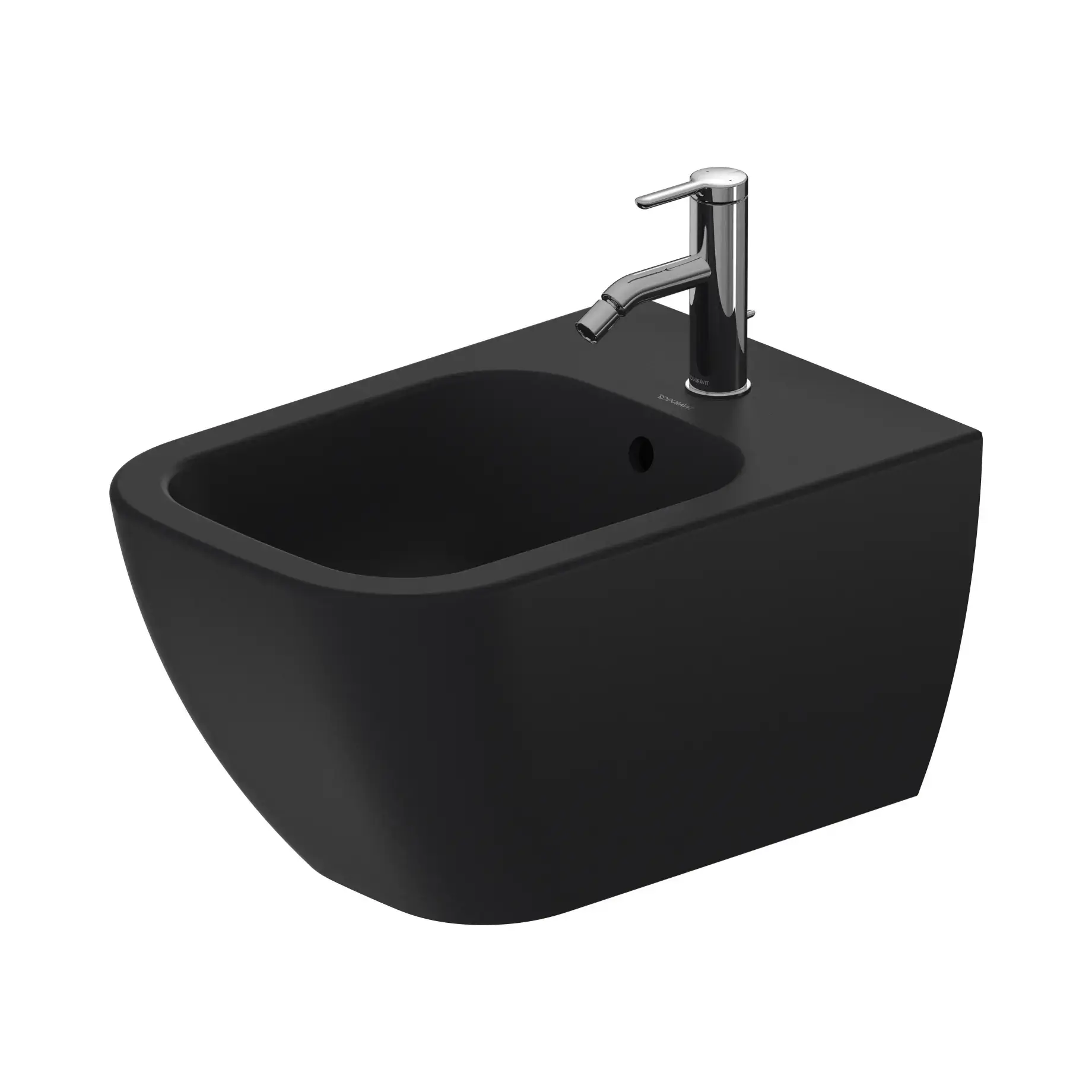 Біде підвісне Happy D.2 Duravit 2258151300 Anthracite Matt 54 х 36.5 см — вид на білому тлі