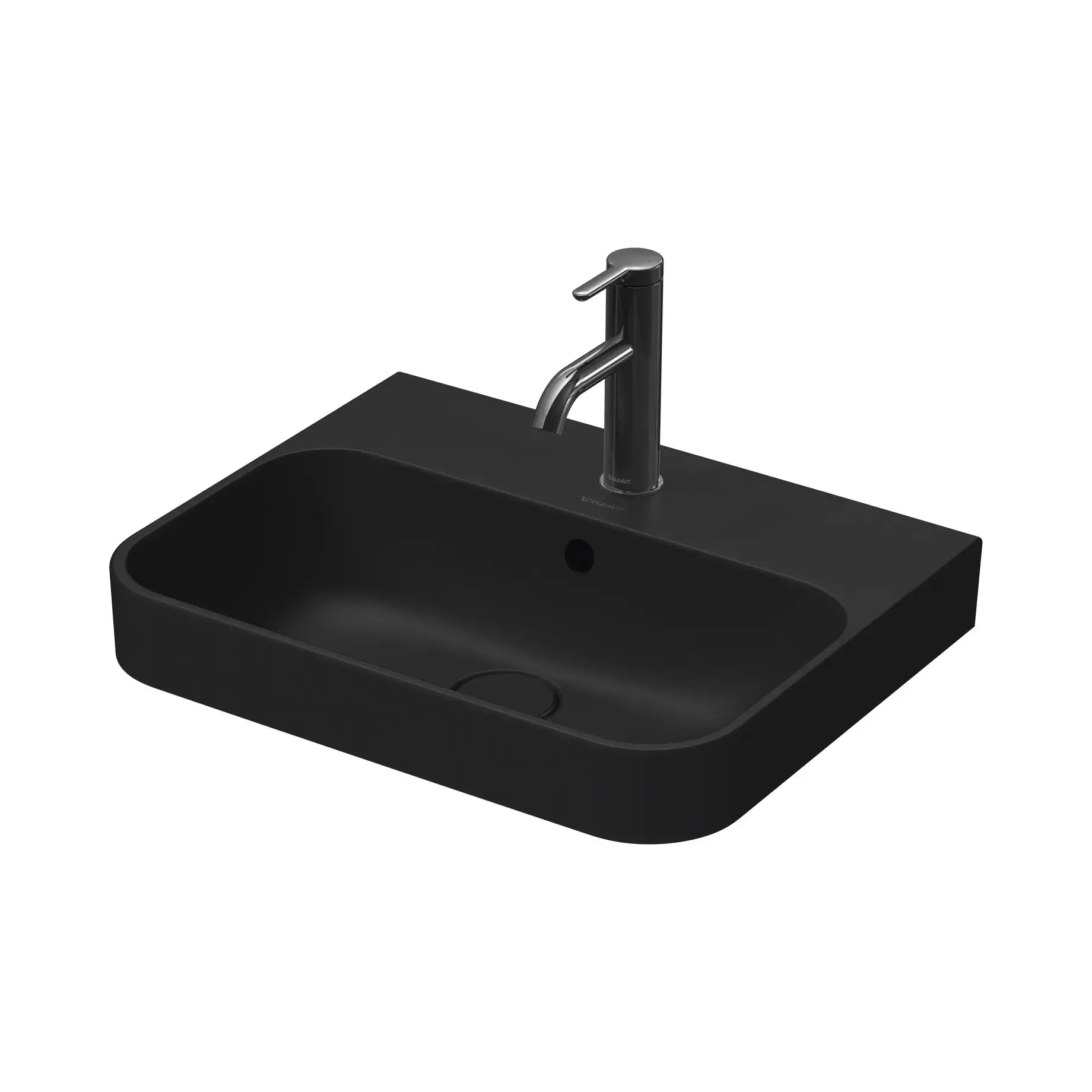 Умивальник Happy D.2 Duravit 2360501300 Anthracite Matt 50 х 40 см — вид на білому тлі