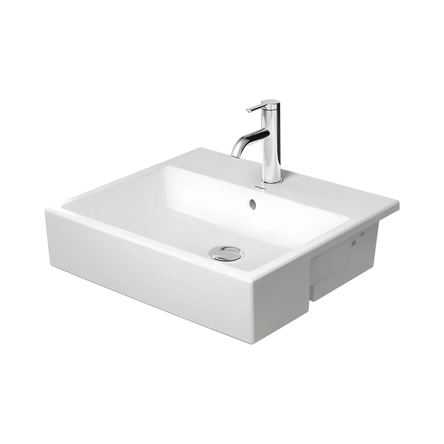 Умивальник Vero Air Duravit 0382550000 Alpine White 55 х 47 см — вид на білому тлі