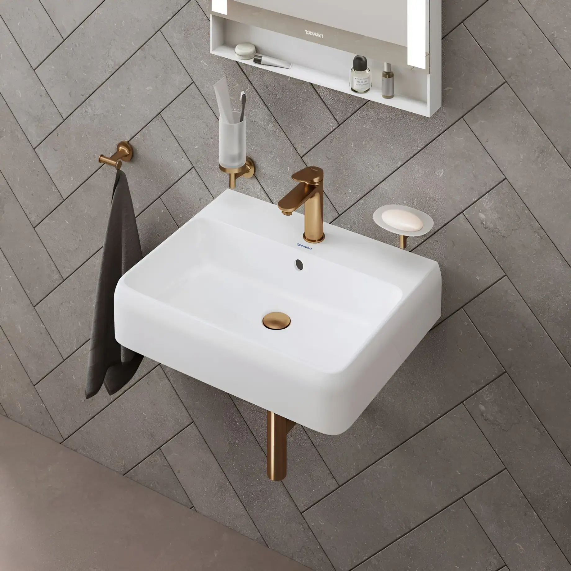 Смеситель для умывальника Wave M Производитель WA10200020041 Brushed Bronze — вид спереди