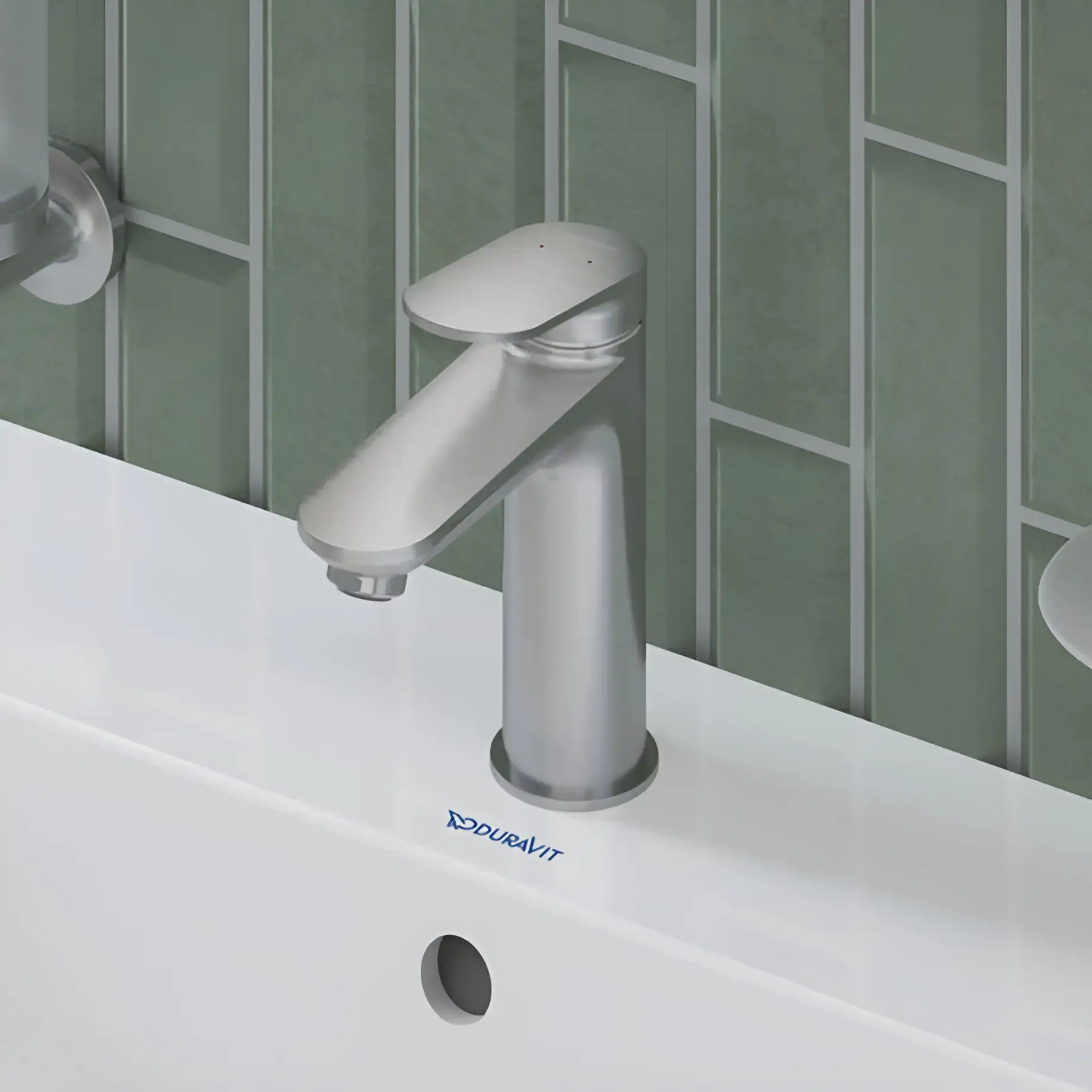 Смеситель для умывальника Wave M Производитель WA10200020701 Stainless Steel Brushed — вид спереди