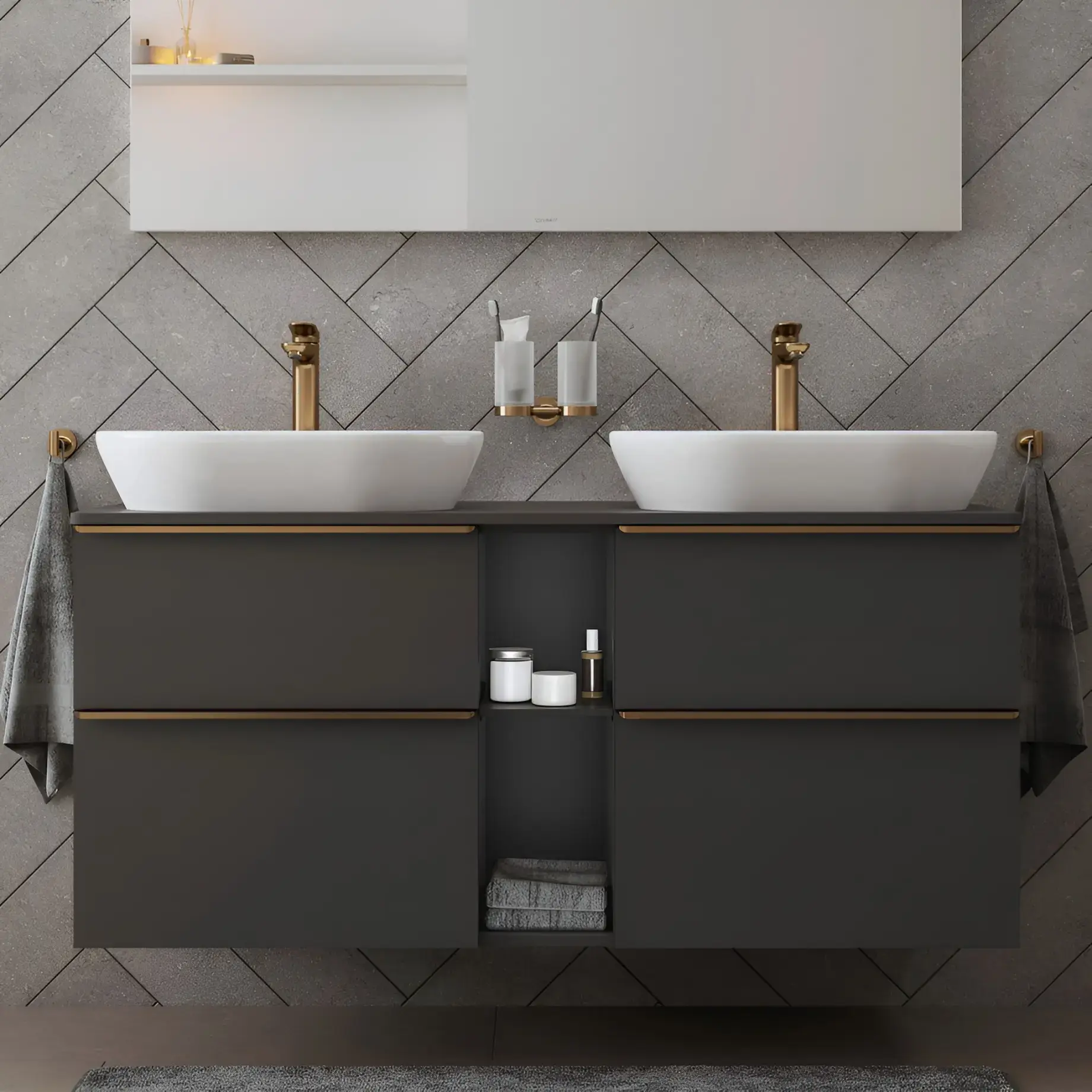 Смеситель для умывальника Wave S Производитель WA10400020041 Brushed Bronze — вид сверху