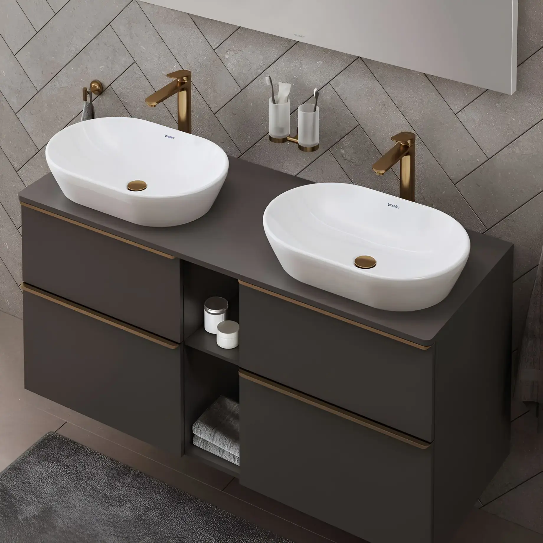 Смеситель для умывальника Wave S Производитель WA10400020041 Brushed Bronze — боковой ракурс