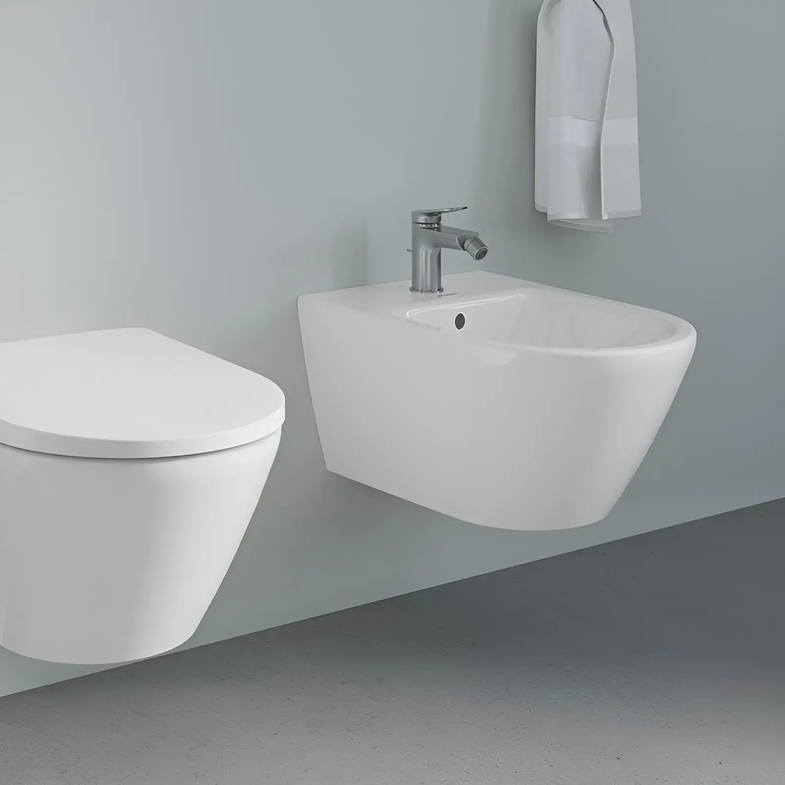 Смеситель для биде Wave Производитель WA2400001070 Stainless Steel Brushed — боковой ракурс