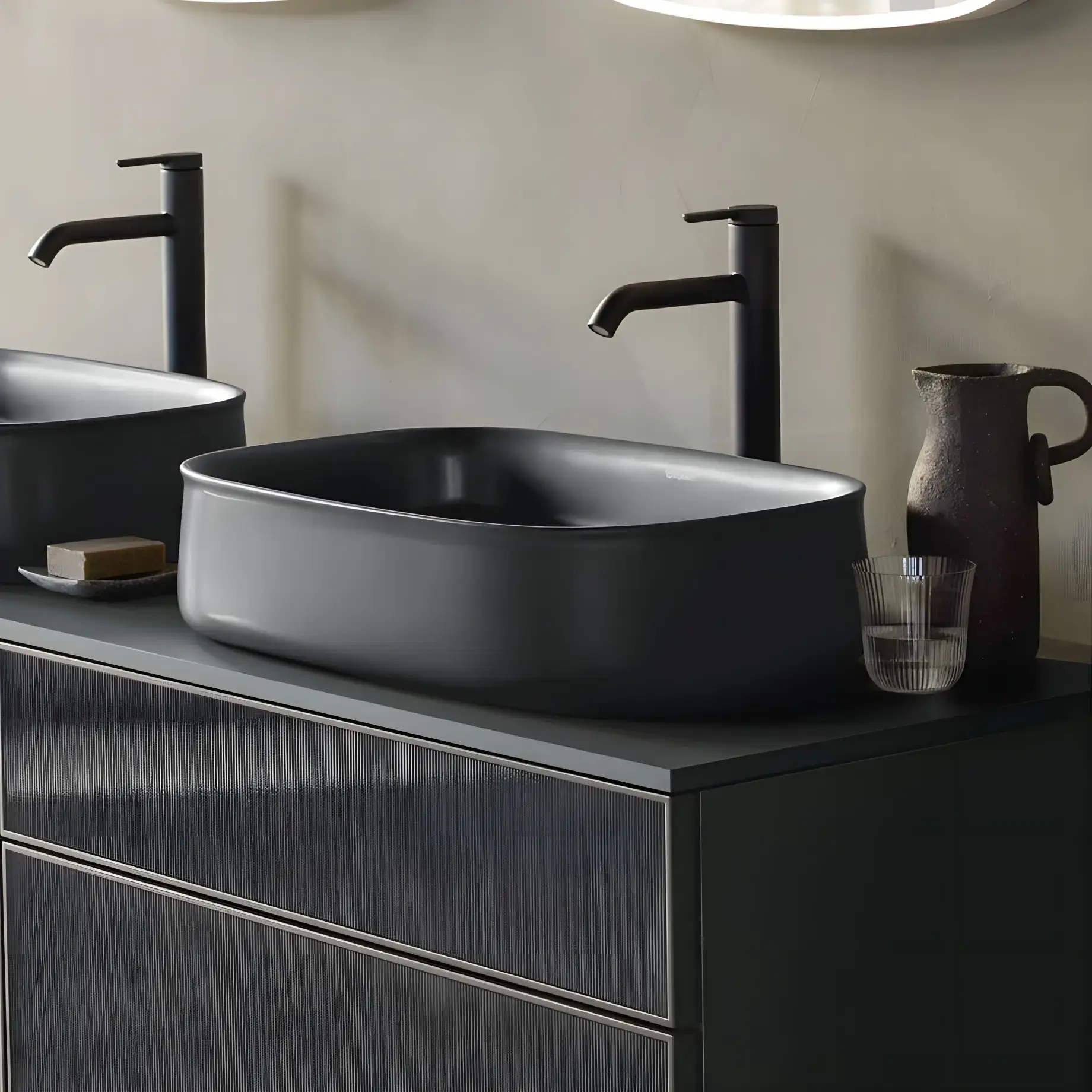 Умивальник Zencha Duravit 2373551379 Anthracite Matt — бічний ракурс