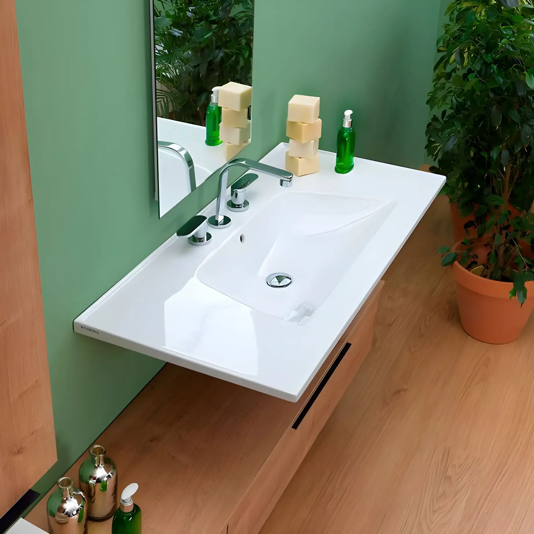 Умивальник Bloom Flaminia BM105L — бічний ракурс