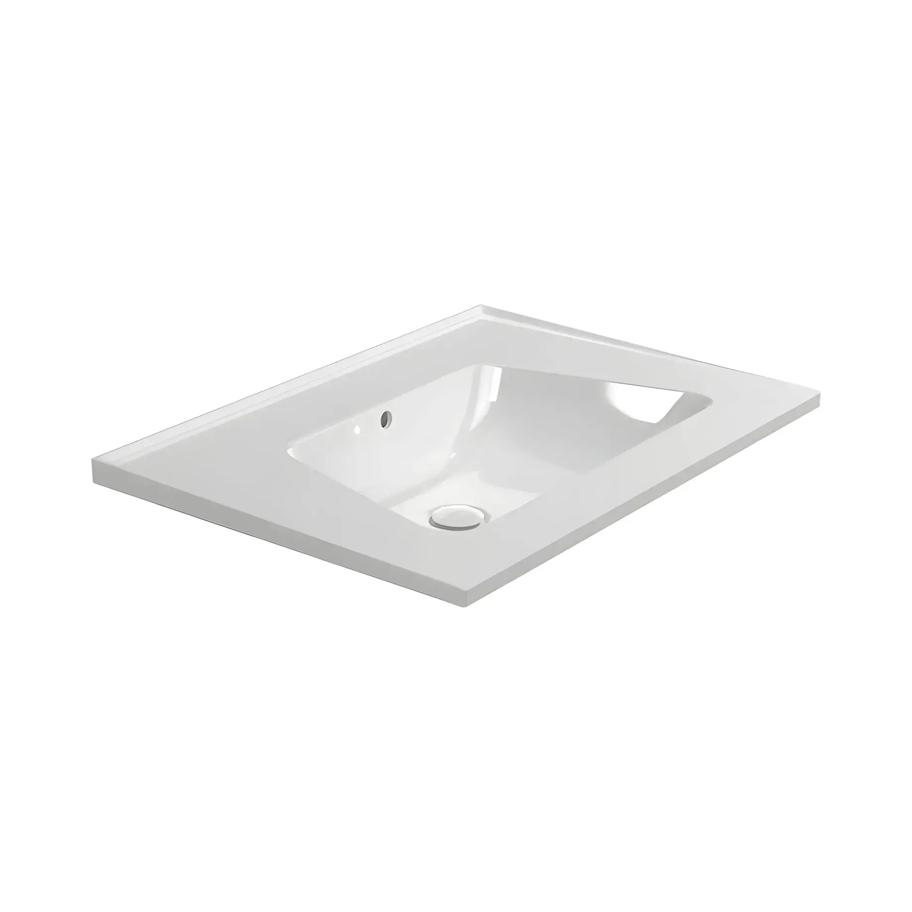 Умивальник Bloom Flaminia BM70L Glossy White 72 х 51.5 см — вид на білому тлі