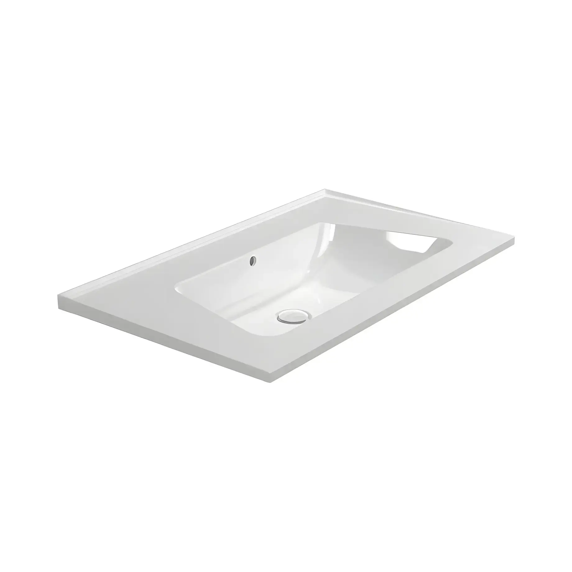 Умивальник Bloom Flaminia BM85L Glossy White 87 х 51.5 см — вид на білому тлі