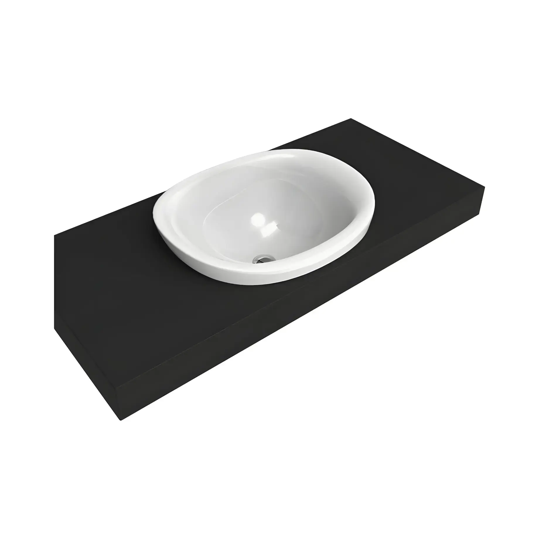 Умивальник IO Flaminia IO4260 Glossy White 60 х 50.5 см — вид на білому тлі