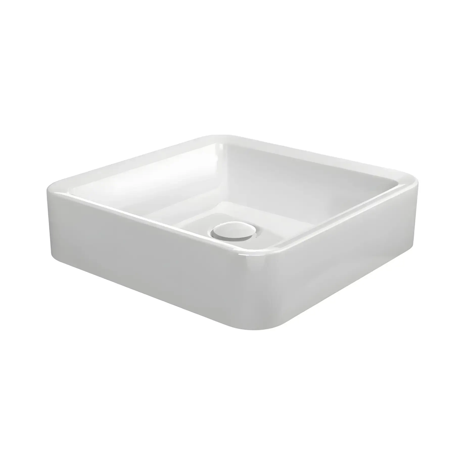 Умивальник Nile Flaminia NL40A Glossy White 40 х 40 см — вид на білому тлі