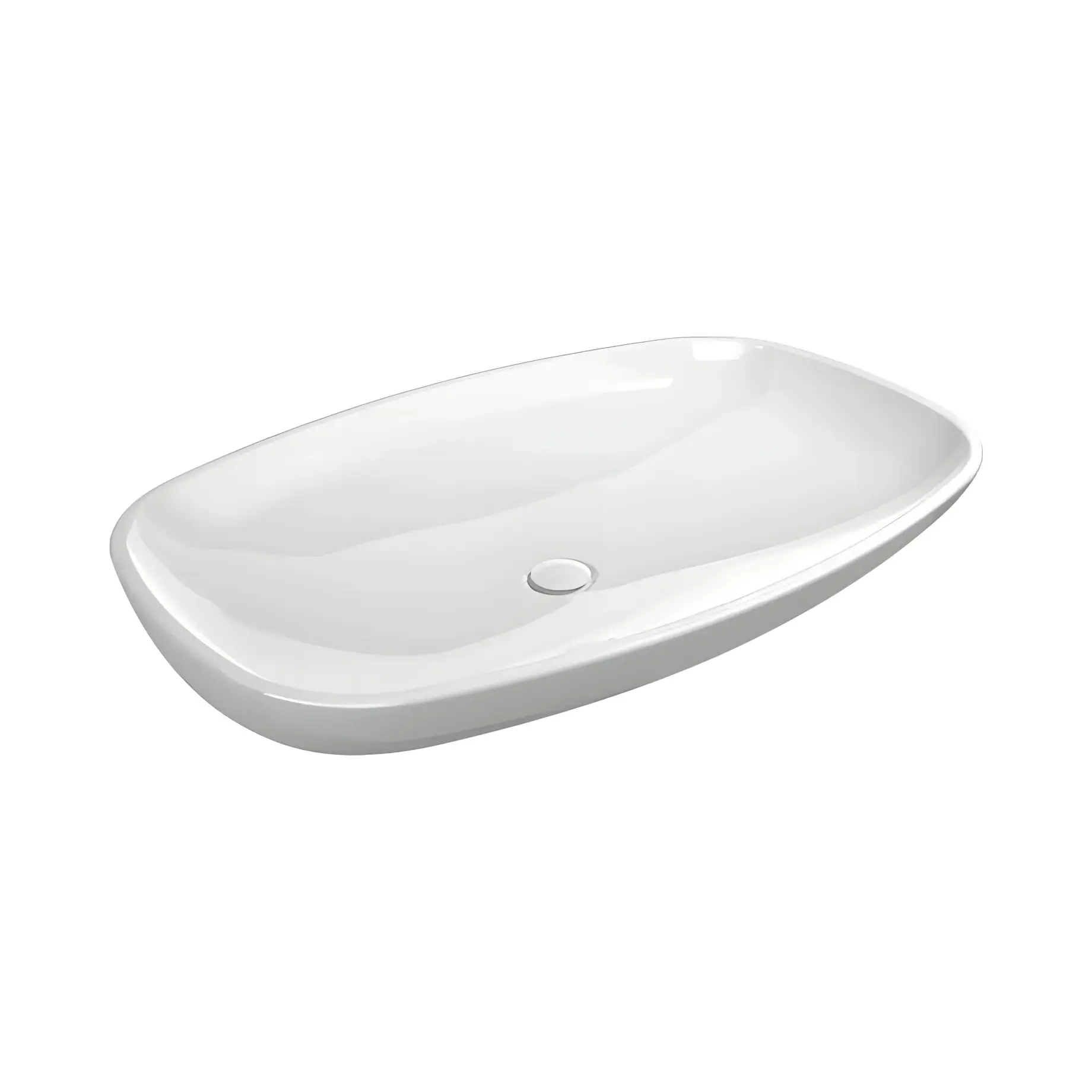 Умивальник Nuda Flaminia 5080 Glossy White 86 х 58 см — вид на білому тлі
