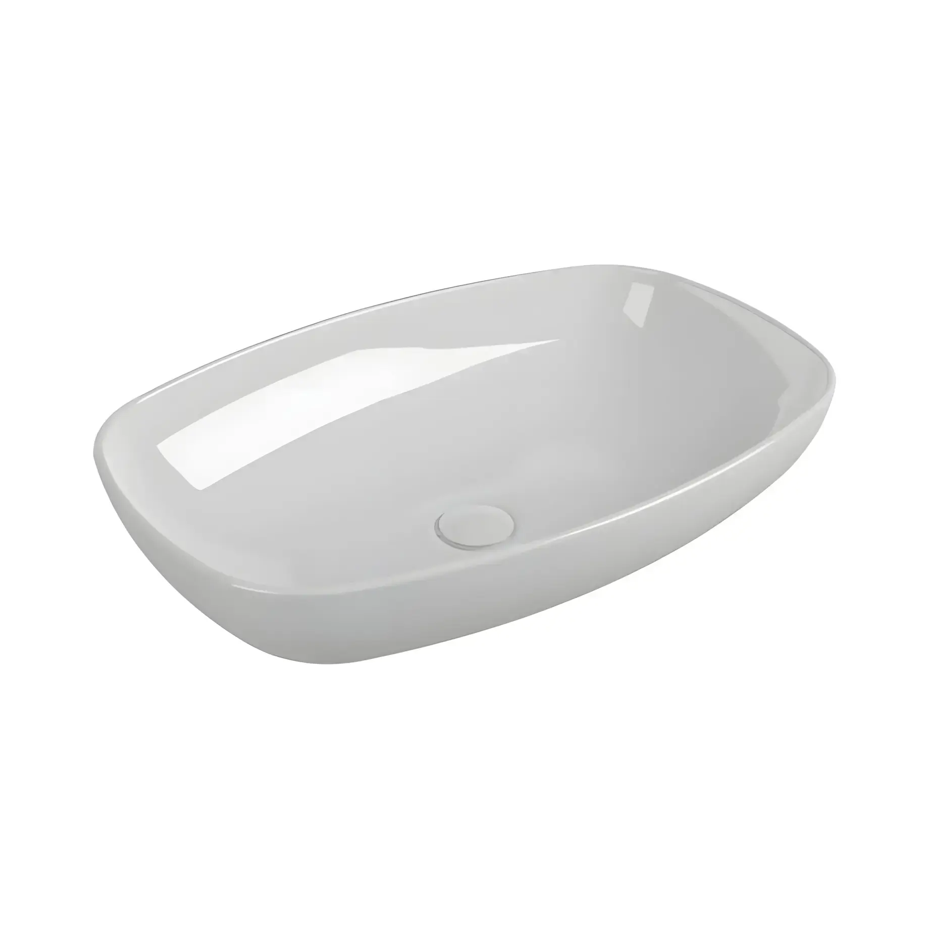 Умивальник Nuda Flaminia ND60A Glossy White 60 х 39 см — вид на білому тлі