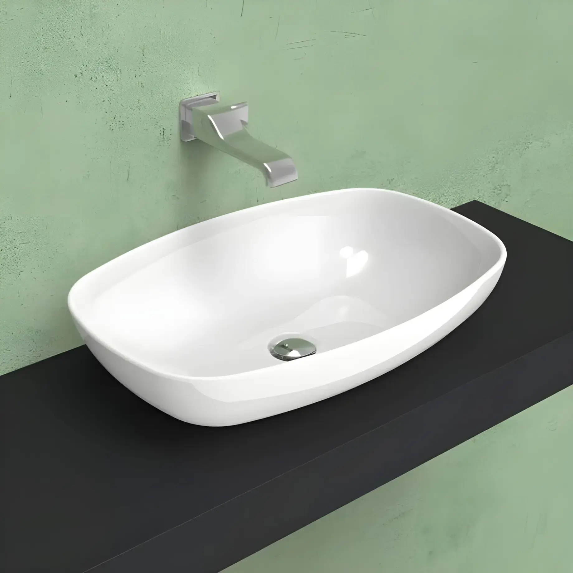Умывальник Nuda Flaminia ND60A White Alpin — вид спереди