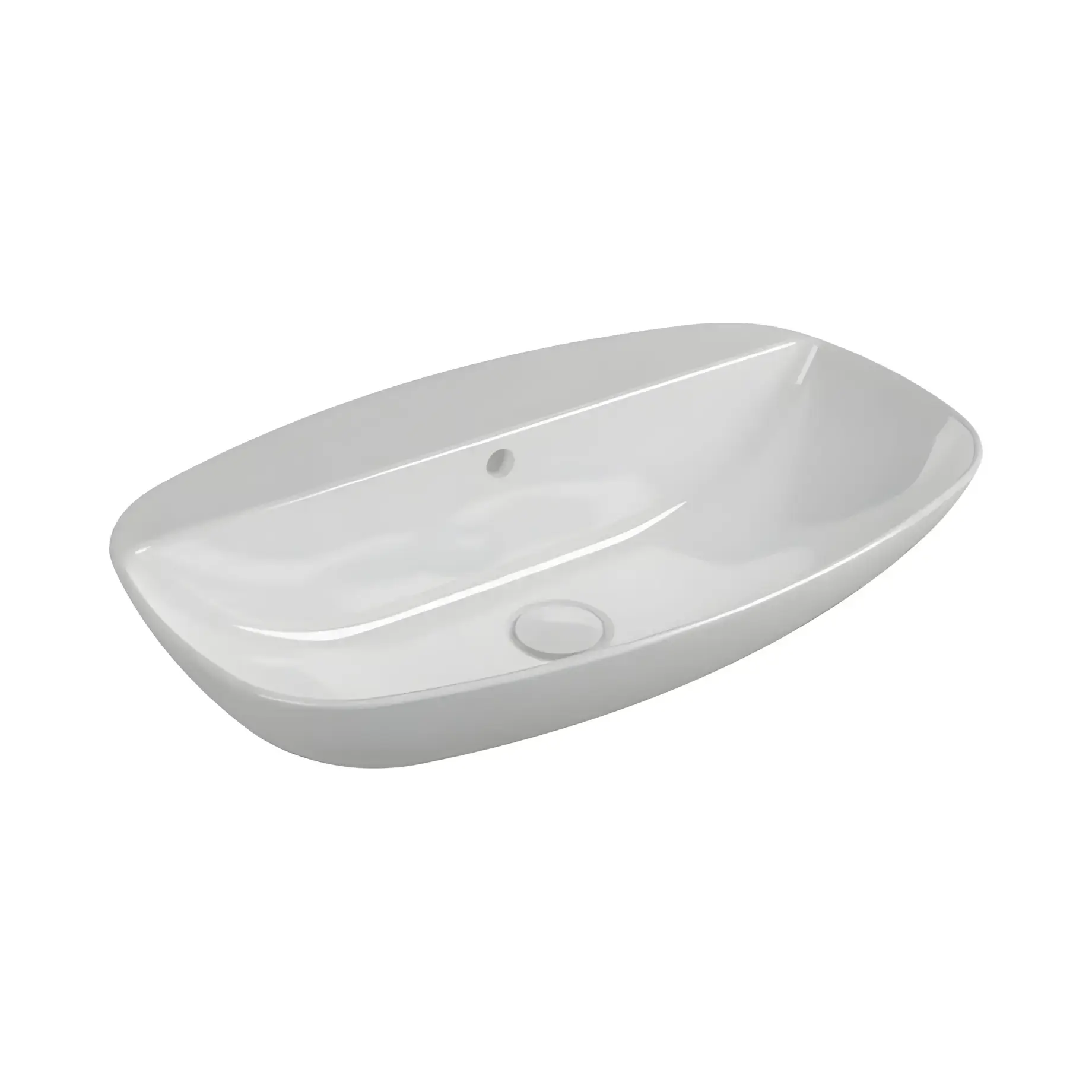 Умивальник Nuda Flaminia ND60PR Glossy White 61 х 39.5 см — вид на білому тлі